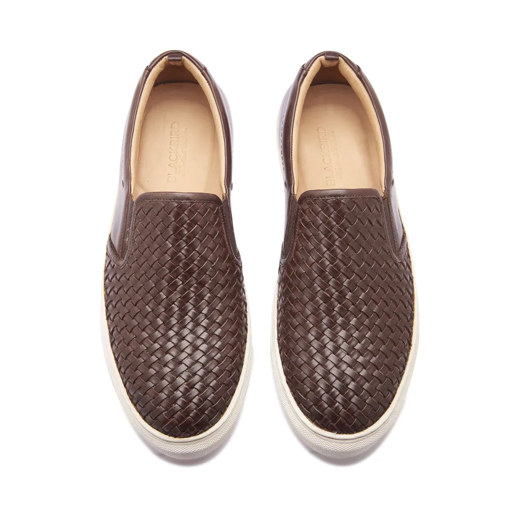 Paolo, Slip-on Sneaker - Brown Woven | Smart Casuals