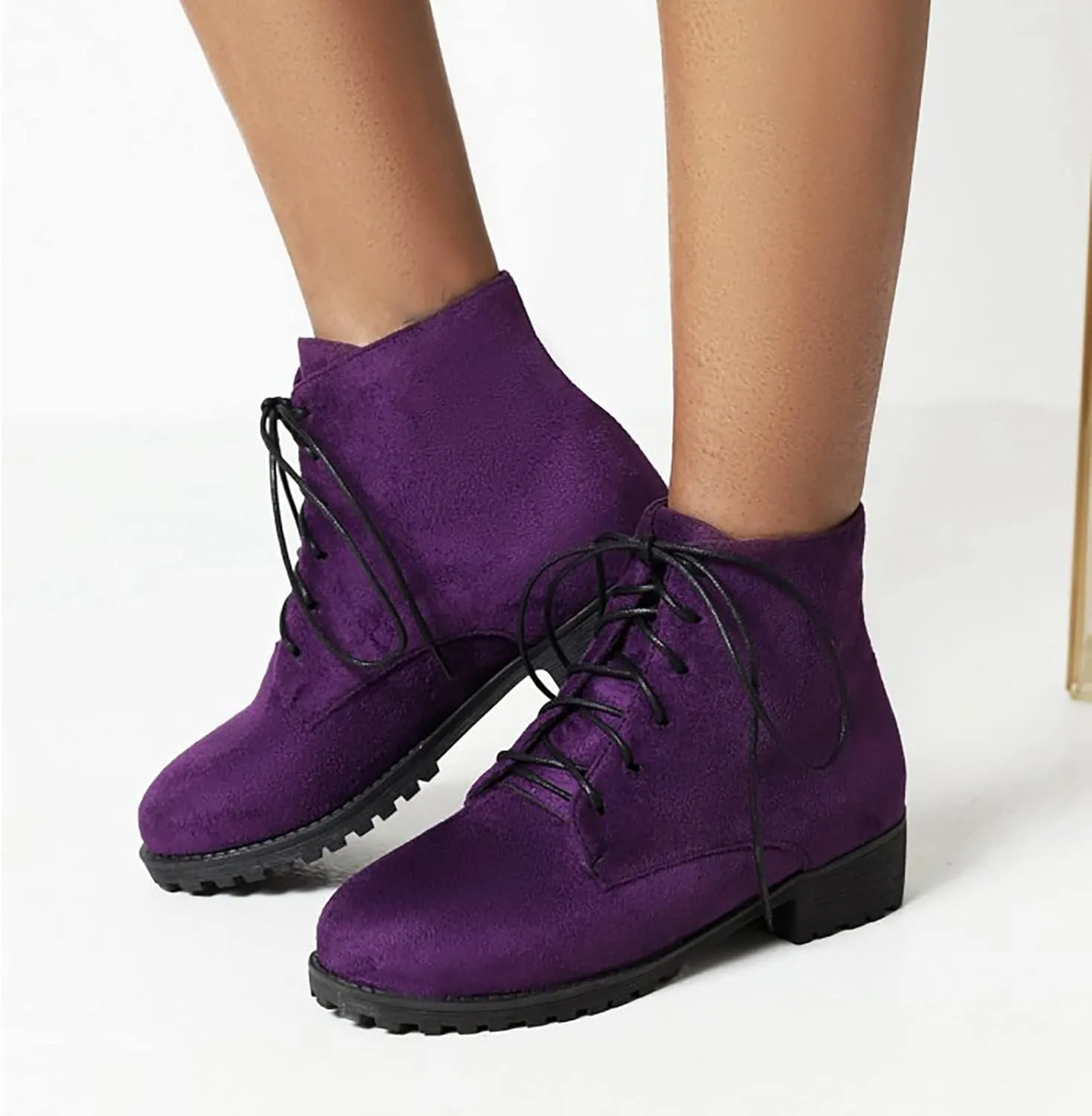 Platform Boots for Women Ankle Brown Booties Women Women's Western Booties Brown Boot Laces Men Fashion Casual Comfy Soft Slip on Pointed Toe Leather Casual