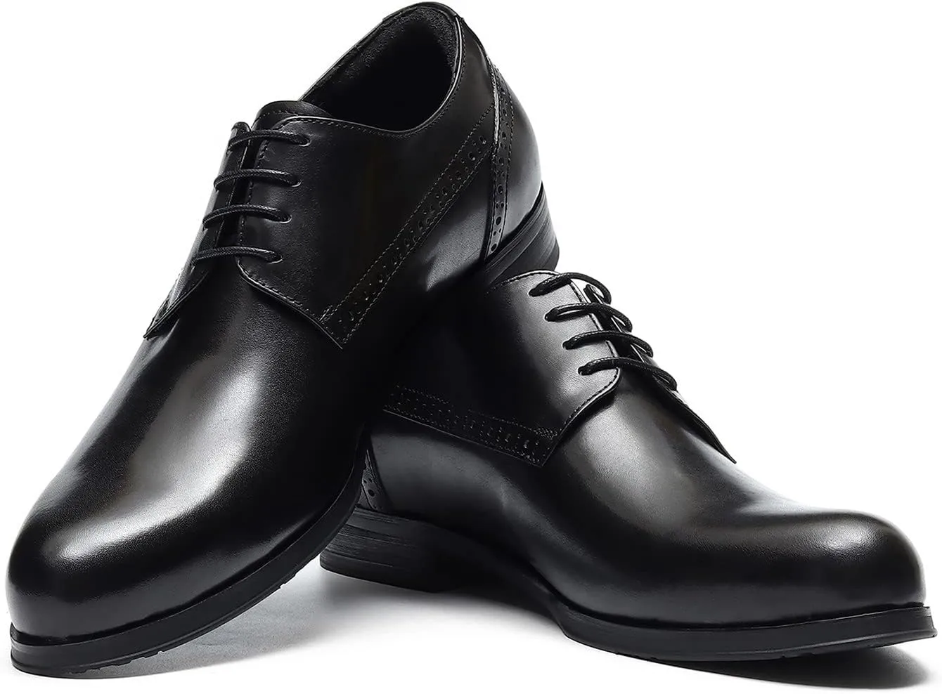 Santimon Mens Dress Fomal Oxfords Fashion Wedding Prom Business Genuine Leather Derby Casual Walking Shoes fo Men Boy