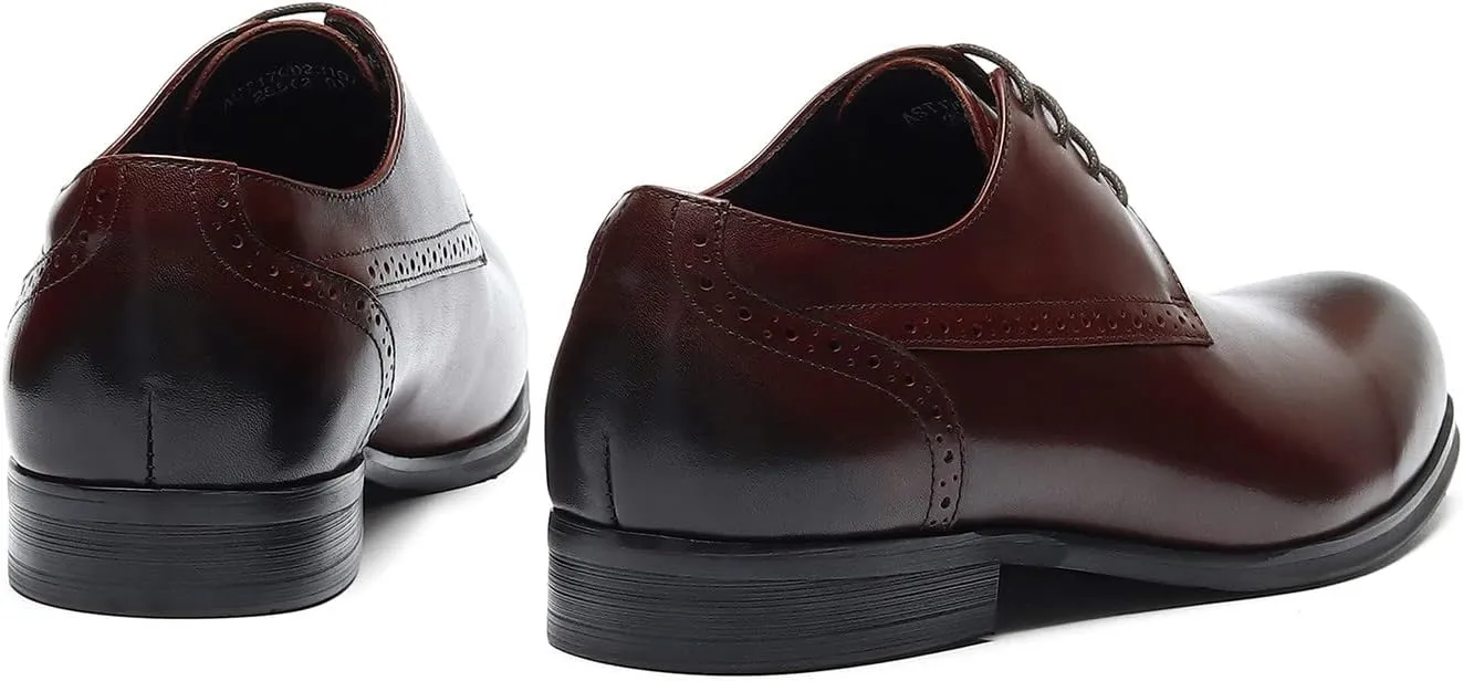 Santimon Mens Dress Fomal Oxfords Fashion Wedding Prom Business Genuine Leather Derby Casual Walking Shoes fo Men Boy