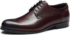 Santimon Mens Dress Fomal Oxfords Fashion Wedding Prom Business Genuine Leather Derby Casual Walking Shoes fo Men Boy