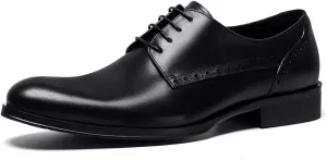 Santimon Mens Dress Fomal Oxfords Fashion Wedding Prom Business Genuine Leather Derby Casual Walking Shoes fo Men Boy