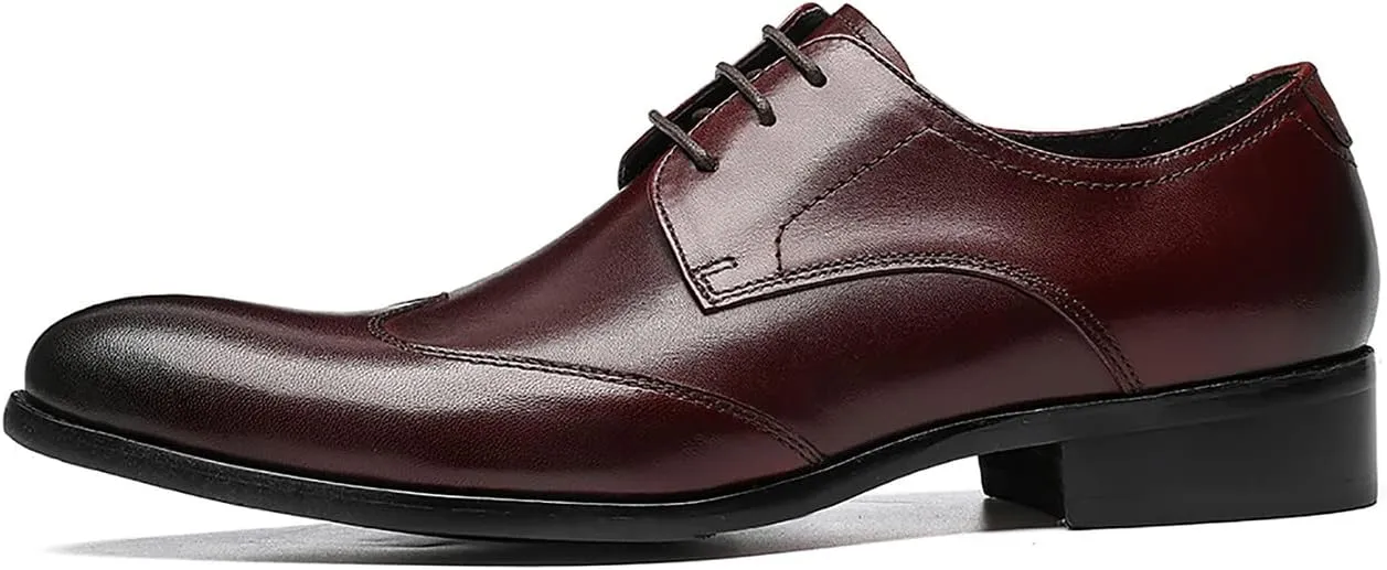 Santimon Mens Dress Shoes Fomal Leather Oxfords Fashion Wedding Prom Business Derby Casual Walking Shoes fo Men Boy