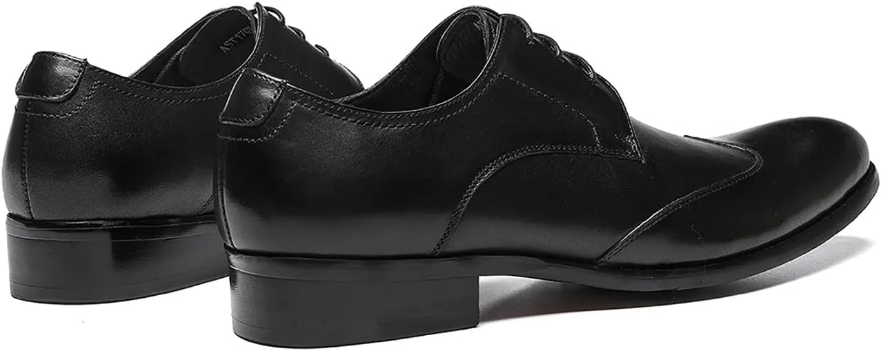 Santimon Mens Dress Shoes Fomal Leather Oxfords Fashion Wedding Prom Business Derby Casual Walking Shoes fo Men Boy