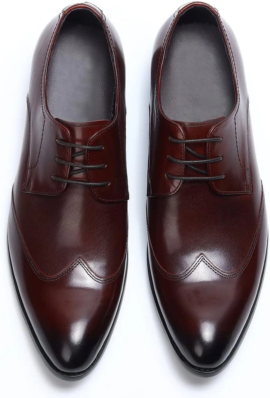 Santimon Mens Dress Shoes Fomal Leather Oxfords Fashion Wedding Prom Business Derby Casual Walking Shoes fo Men Boy