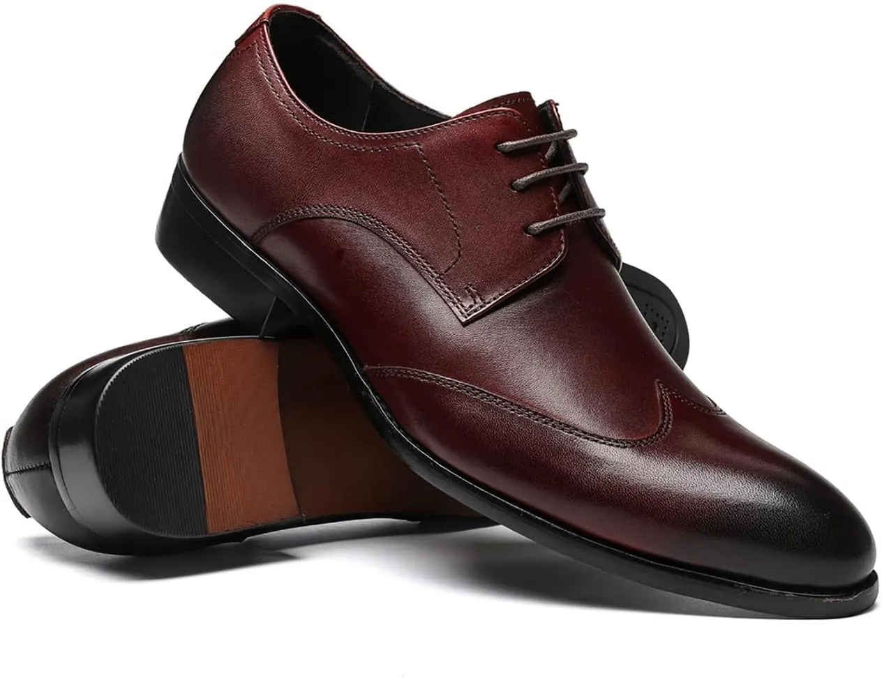 Santimon Mens Dress Shoes Fomal Leather Oxfords Fashion Wedding Prom Business Derby Casual Walking Shoes fo Men Boy