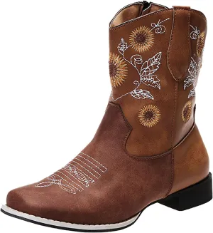SBGMoSJ Ankle Boots for Women No Heel Wide Width Booties for Women Low Heel Ankle Boots for Women Size 9.5 Wide Womens Fall Ankle Boots Low Heel Womens Western Boots Wide Width