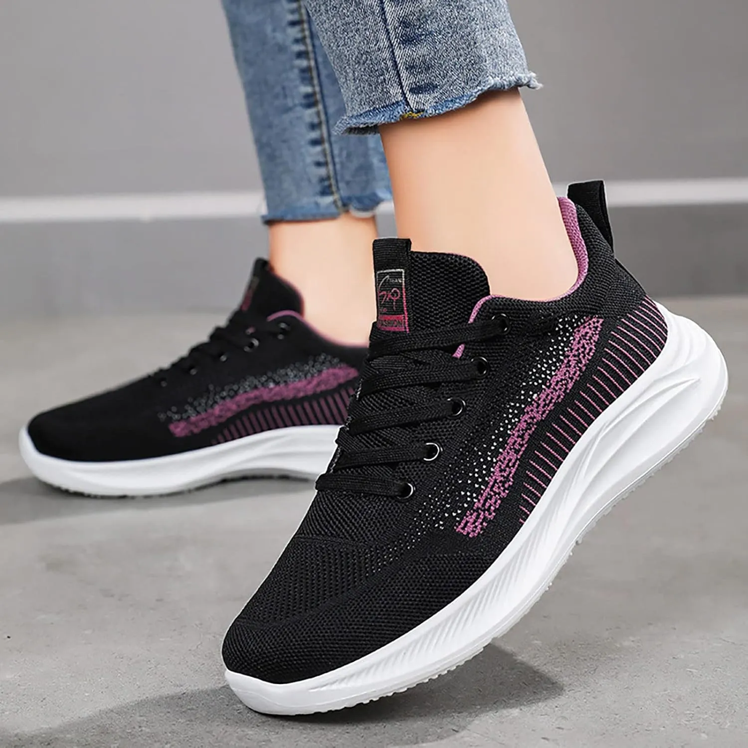 SBGMoSJ Casual Sneakers for Women Trendy Platform Zapatos Confortables para Mujer Casual Shoes for Women 2023 Platform Sneakers for Women 6 Wide Women Flat Black Shoes Wide Width Comfy and Dressy
