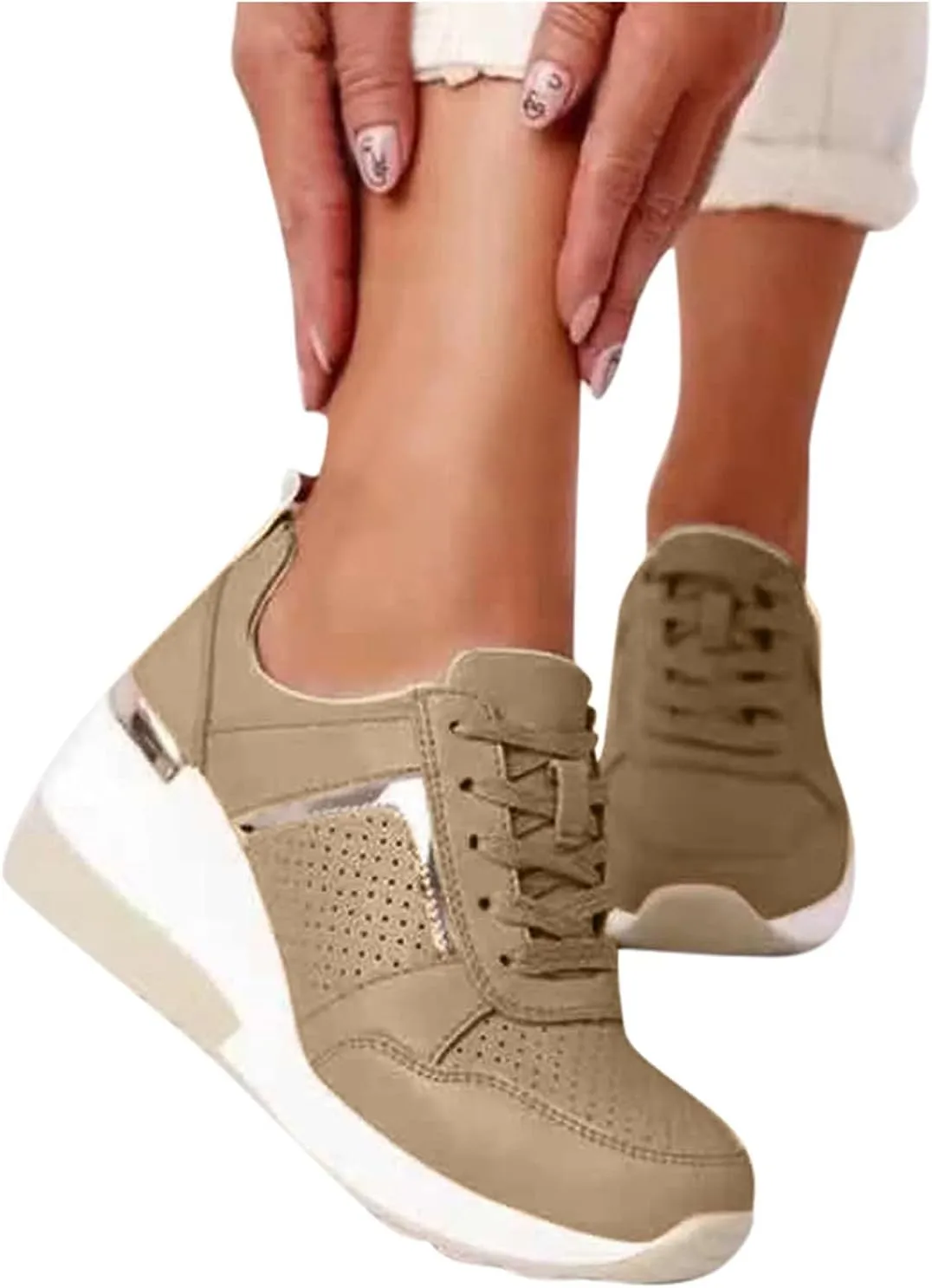 SBGMoSJ Casual Sneakers for Women Wide Zapatos Negros para Mujer Altos Womens Walking Shoes Slip On Sneakers Wide Width Black Tennis Shoes for Women Nursing Zapatos OrtopDicos para Mujeres El