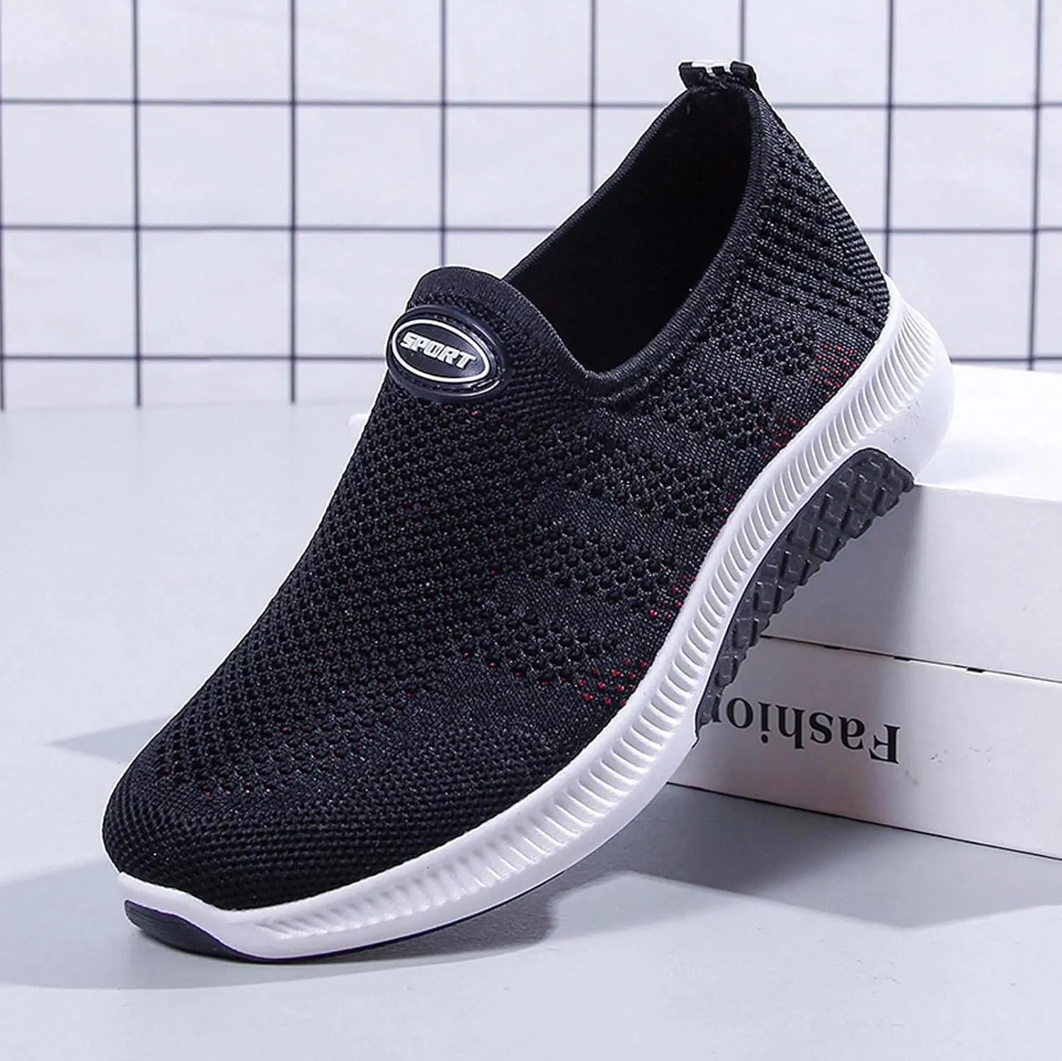 SBGMoSJ Chunky Sneakers Women Orthopedic Shoes for Women Wide Toe Brown Walking Shoes Women Wide Womens Slip On Sneakers Size 7 Ankle Black Slip On Tennis Shoes Female
