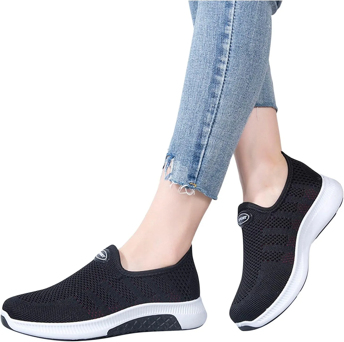 SBGMoSJ Chunky Sneakers Women Orthopedic Shoes for Women Wide Toe Brown Walking Shoes Women Wide Womens Slip On Sneakers Size 7 Ankle Black Slip On Tennis Shoes Female