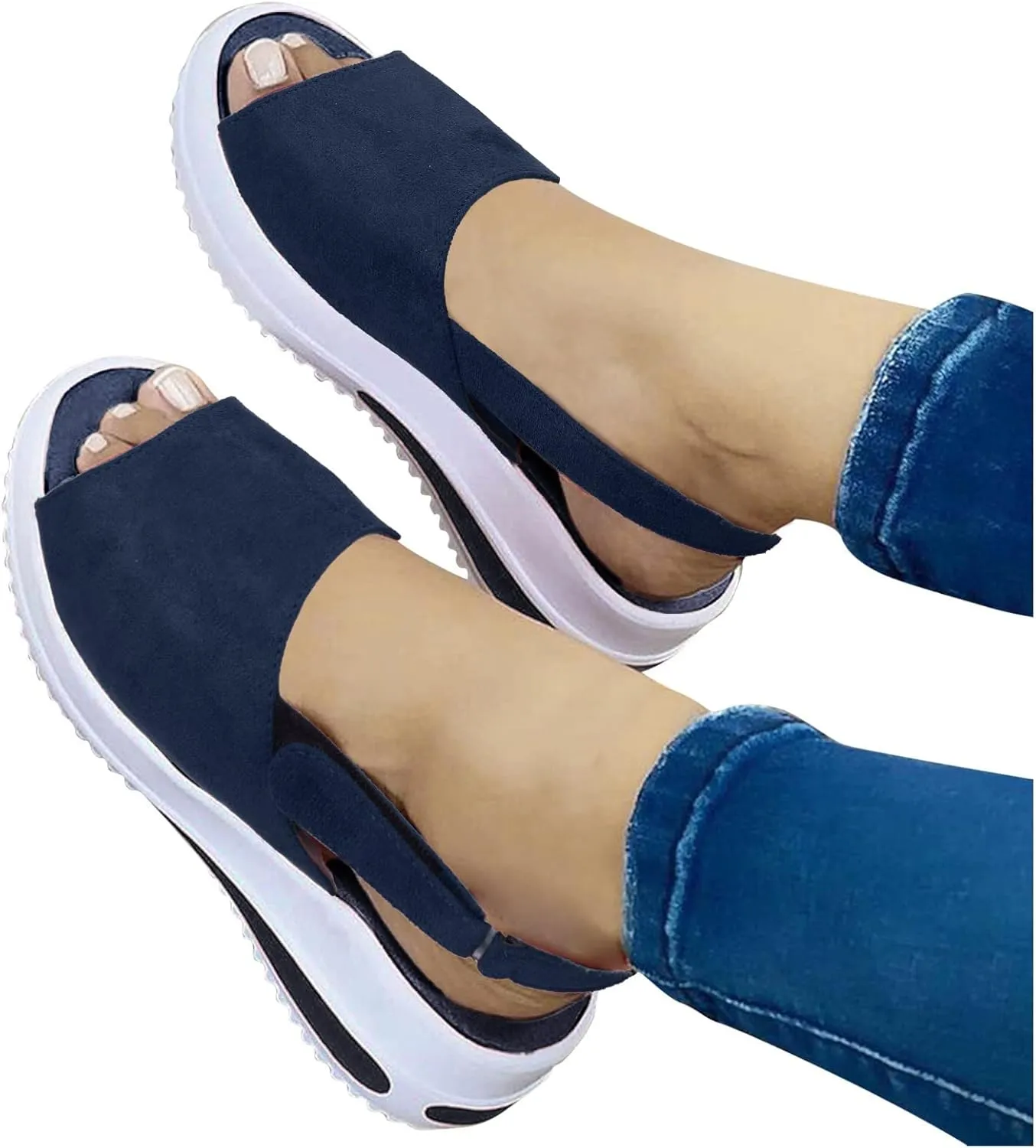 SBGMoSJ Platform Sneakers for Women Fashion 2 Inch High Slip On Shoes Women Dressy Comfort Running Shoes Women Wide Width Womens Black Sneakers Zapatos CModos para Mujeres Embarazadas