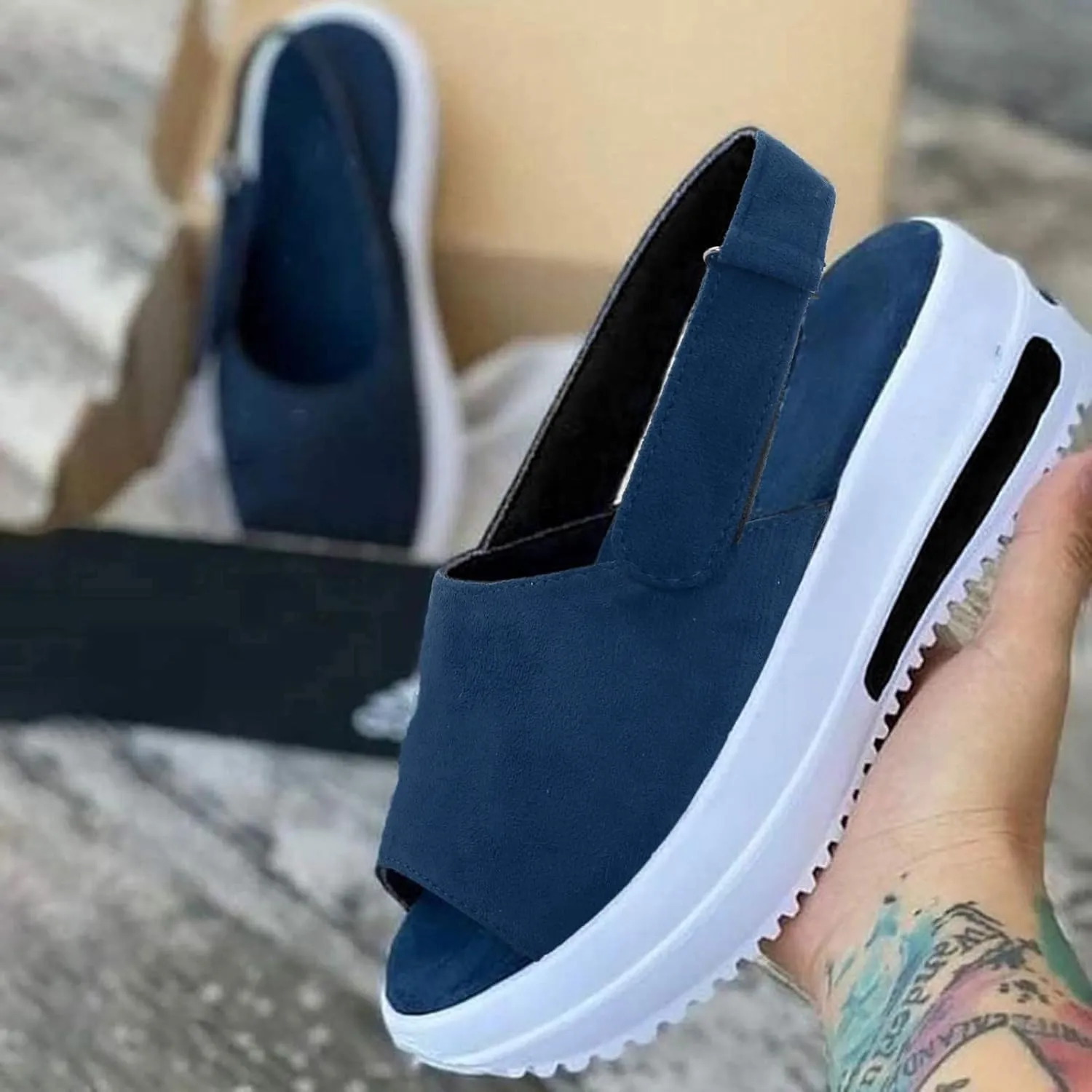 SBGMoSJ Platform Sneakers for Women Fashion 2 Inch High Slip On Shoes Women Dressy Comfort Running Shoes Women Wide Width Womens Black Sneakers Zapatos CModos para Mujeres Embarazadas
