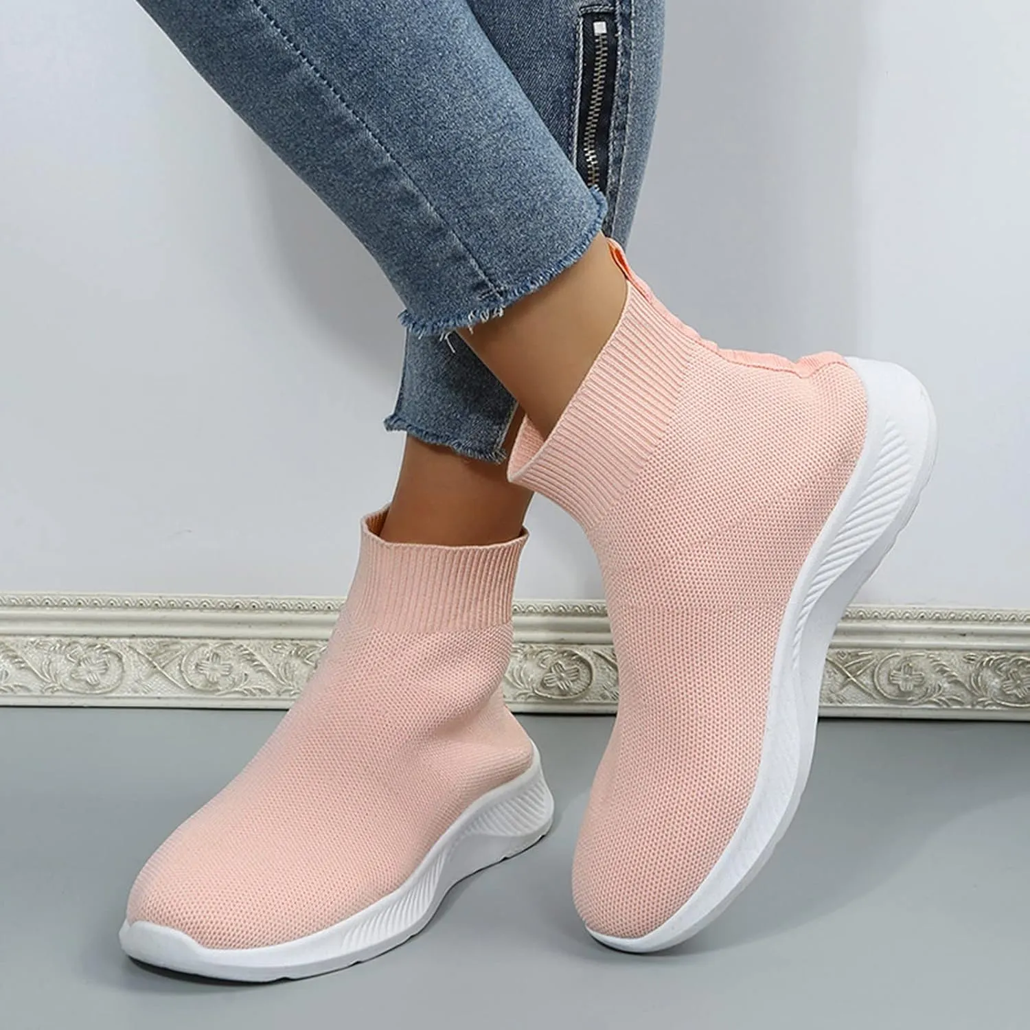 SBGMoSJ Sneakers for Women Wide Width 2023 Walking Sneakers for Women 2023 Wide Womens Black Athletic Shoes Size 8 Plantar Fasciitis Shoes Women Flats Women Walking Shoes 7.5 Wide