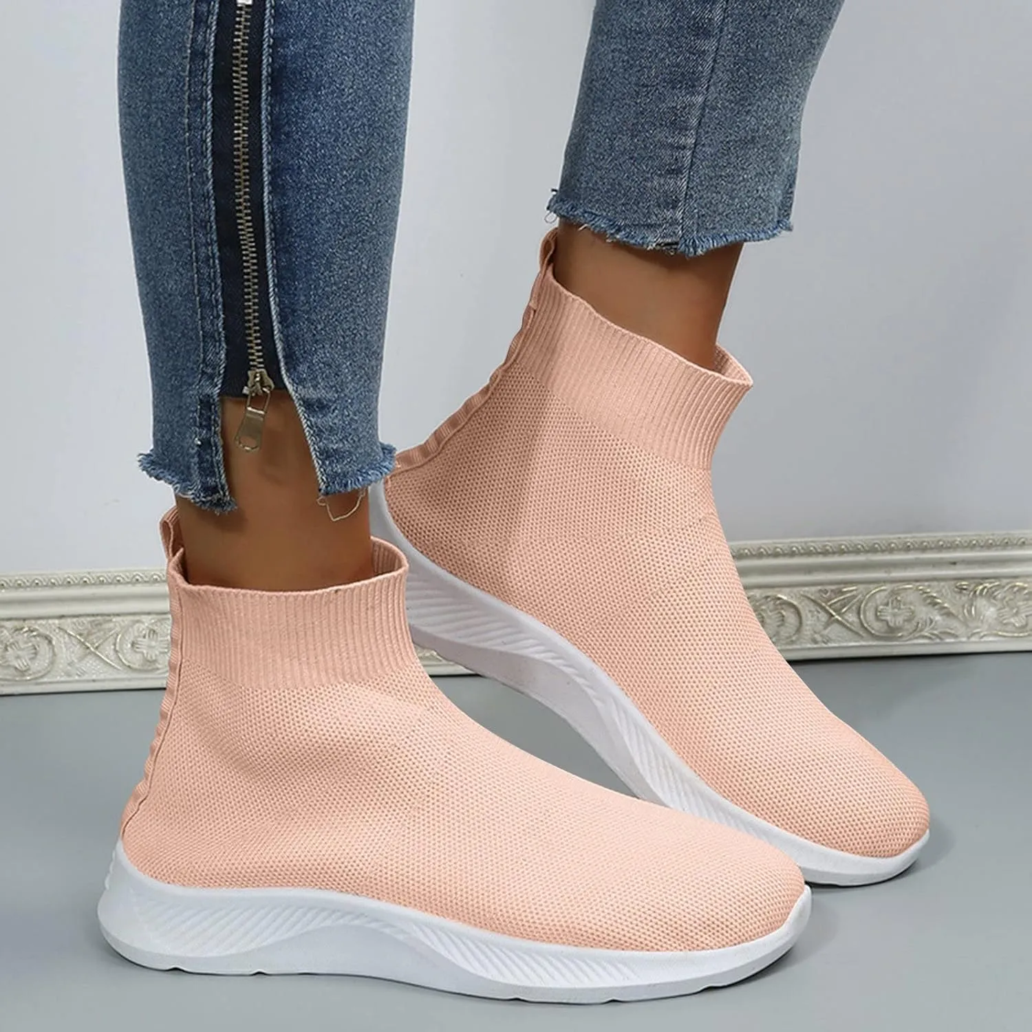 SBGMoSJ Sneakers for Women Wide Width 2023 Walking Sneakers for Women 2023 Wide Womens Black Athletic Shoes Size 8 Plantar Fasciitis Shoes Women Flats Women Walking Shoes 7.5 Wide