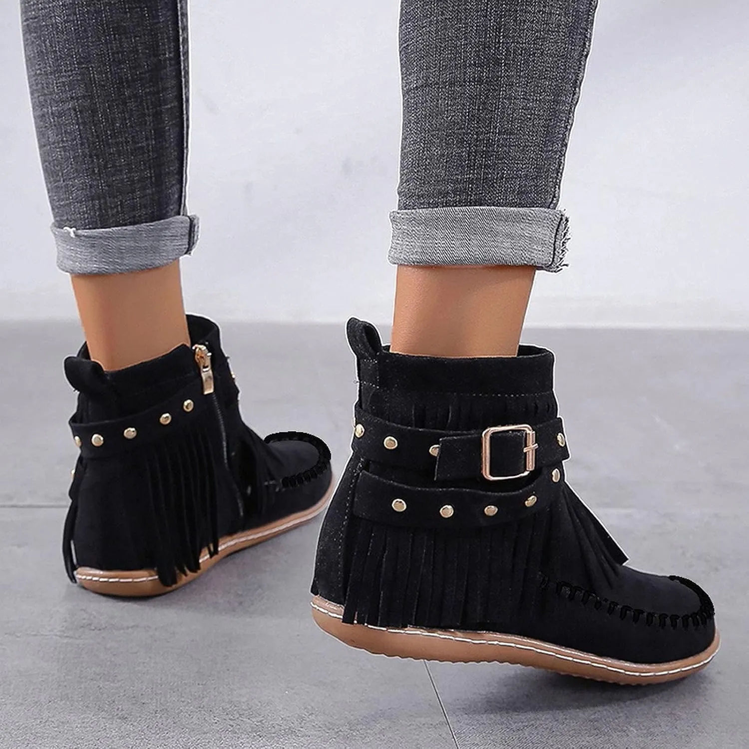 SBGMoSJ White Booties Women Ankle Boots Wide Width Brown Suede Ankle Boots Women Black Dress Booties for Women Low Heel Leather Ankle Booties for Women Low Heel Western Booties for Women Leather
