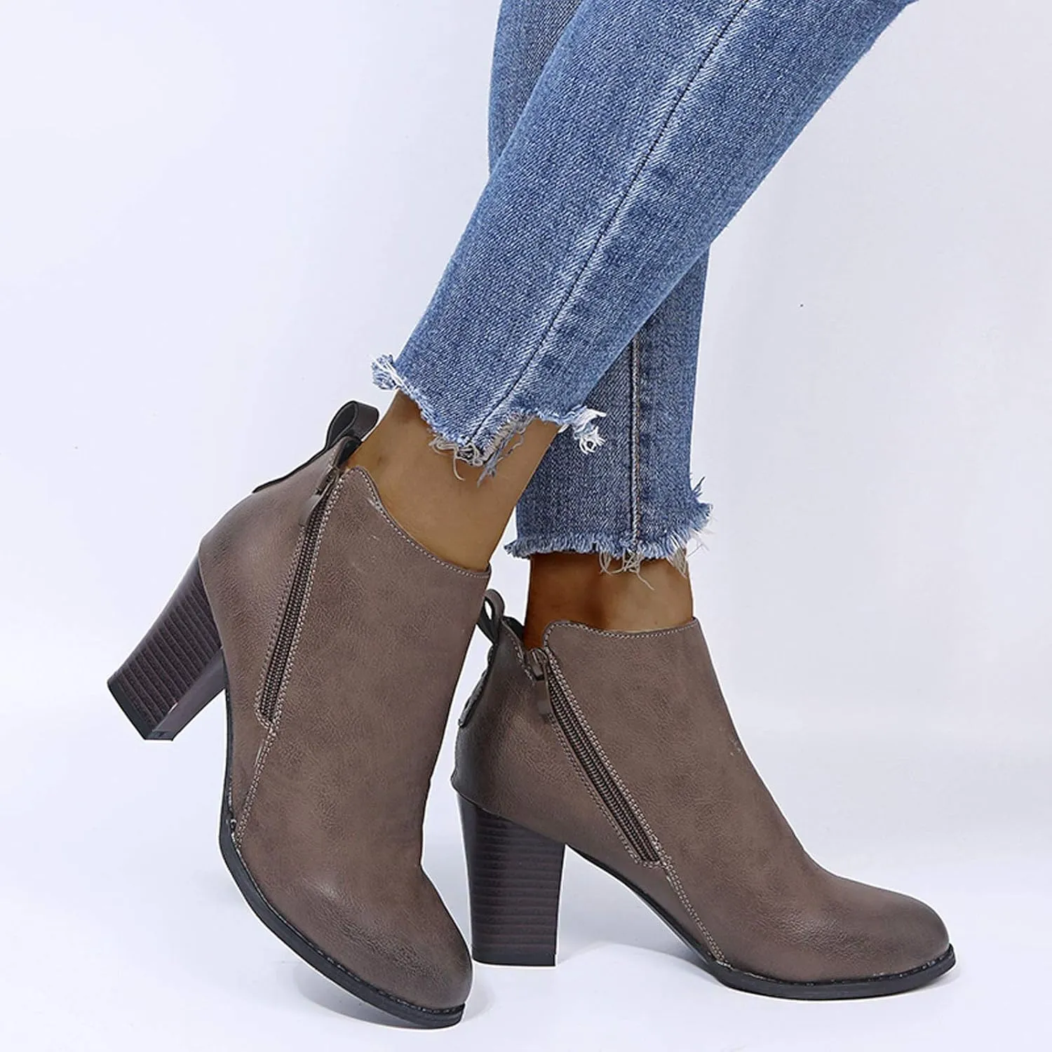 SBGMoSJ Womens Ankle Boots Low Heel Orthopedic Ankle Boots for Women Low Heel Comfort Womens Leather Ankle Boots Wide Width Wide Width Shoes for Women Mules Cowboy Boots for Women Booties Ankle