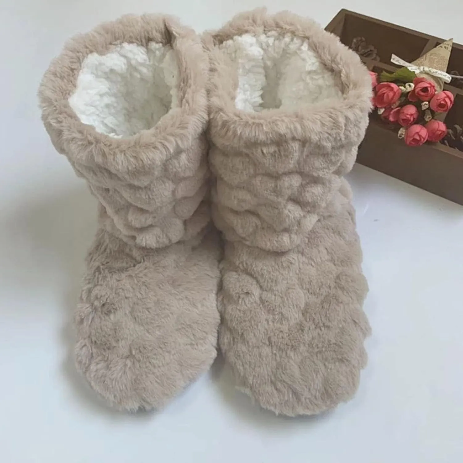 SBGMoSJ Women's Cozy Non Slip Grip Indoor House Bootie Slippers Women's House Shoes Booties Slippers for Women Fuzzy Fluffy Slippers for Men Funny Christmas Earrings for Women Gifts for Wife 2023