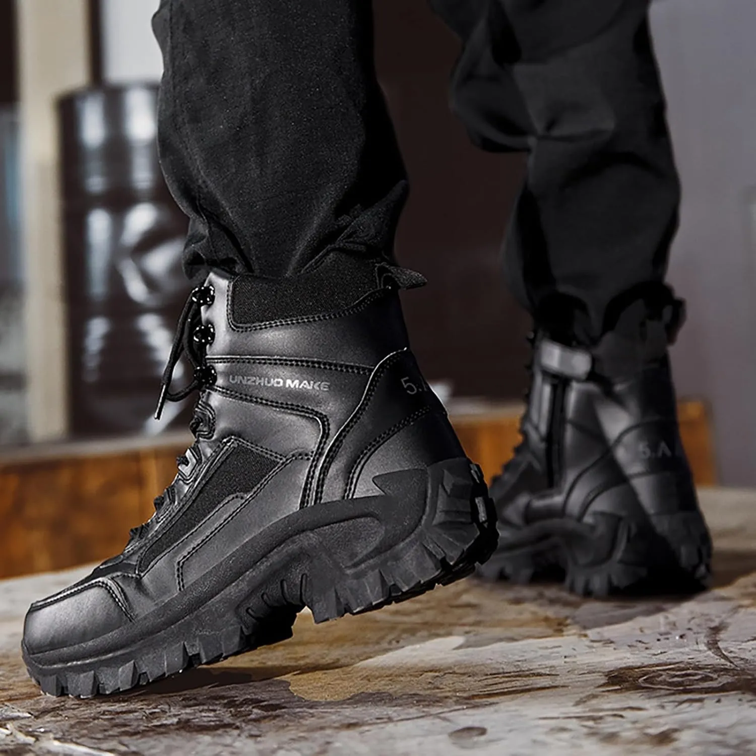 Snow Boots for Men Waterproof Furry Lined Warm Winter Boots Lace Up Cold Weather Anti-Slip Ankle Boots Classic Slip on Lightweight Hiking Shoes
