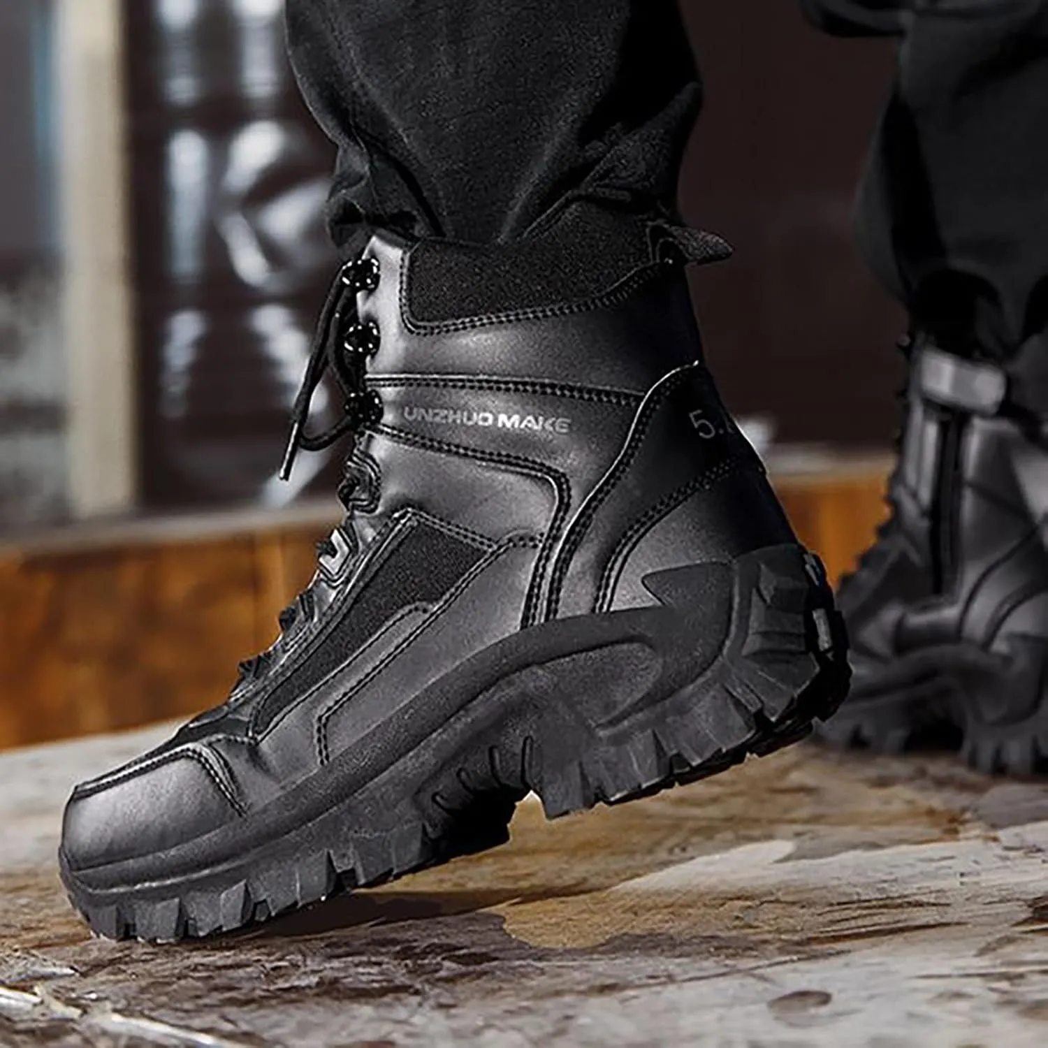 Snow Boots for Men Waterproof Furry Lined Warm Winter Boots Lace Up Cold Weather Anti-Slip Ankle Boots Classic Slip on Lightweight Hiking Shoes