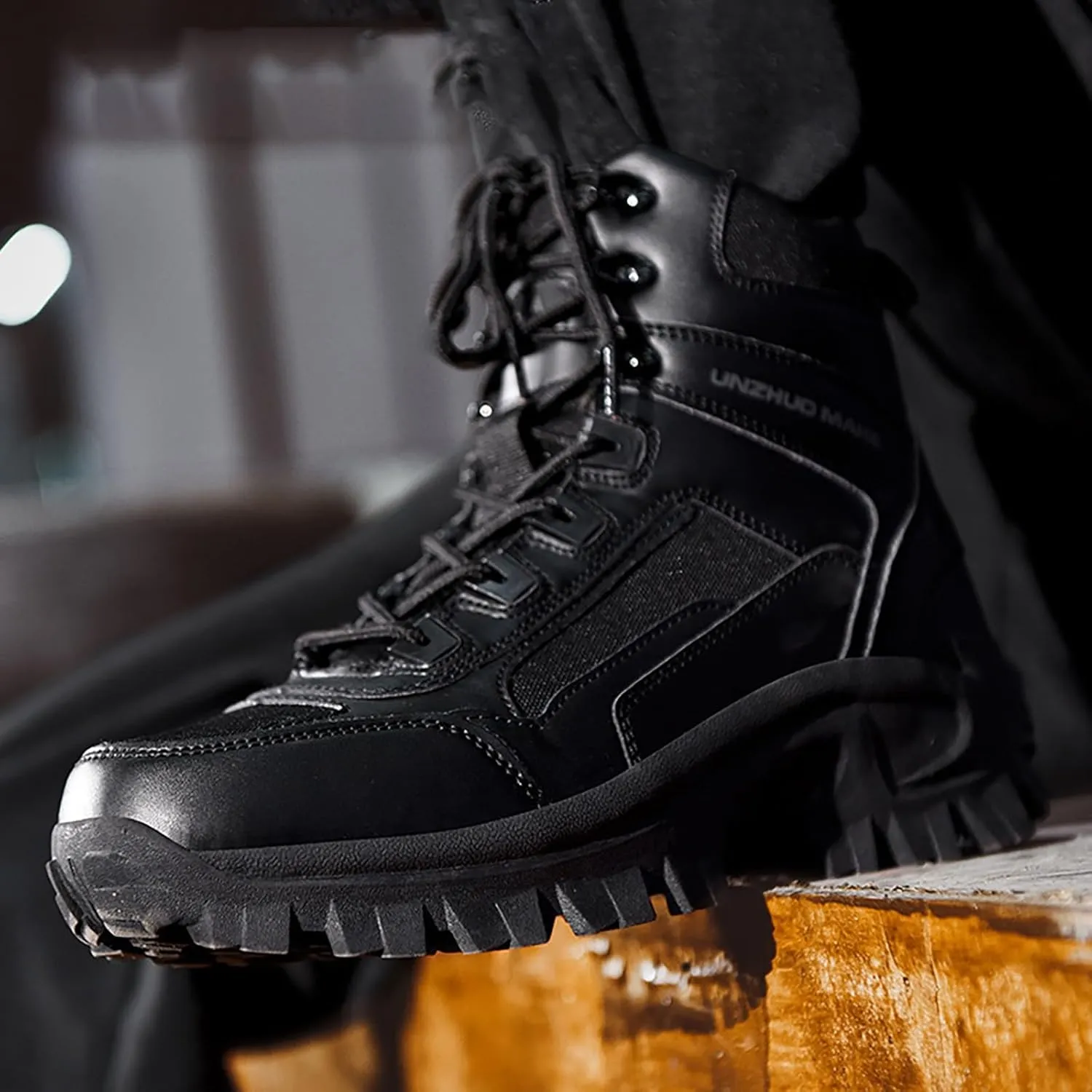 Snow Boots for Men Waterproof Furry Lined Warm Winter Boots Lace Up Cold Weather Anti-Slip Ankle Boots Classic Slip on Lightweight Hiking Shoes