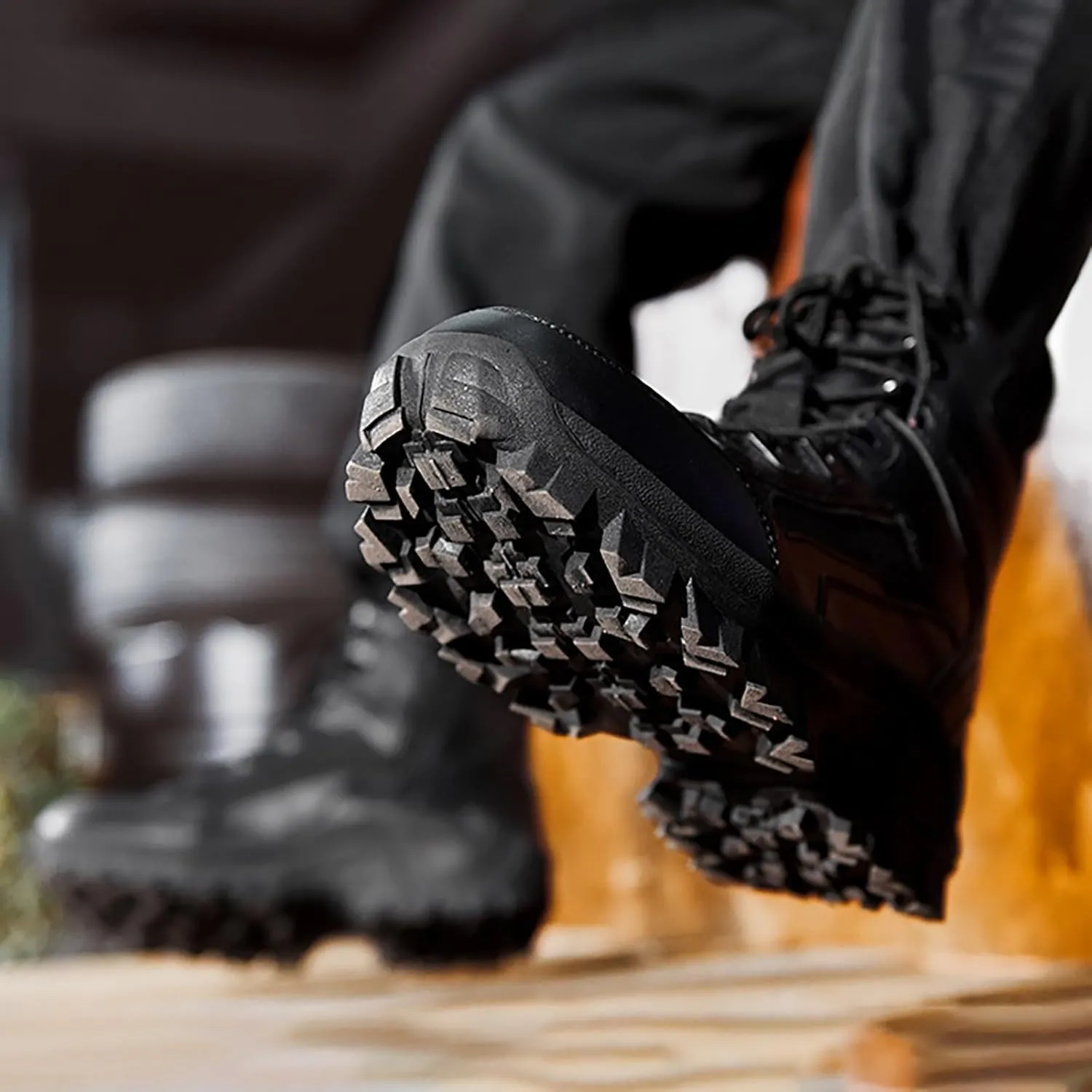 Snow Boots for Men Waterproof Furry Lined Warm Winter Boots Lace Up Cold Weather Anti-Slip Ankle Boots Classic Slip on Lightweight Hiking Shoes