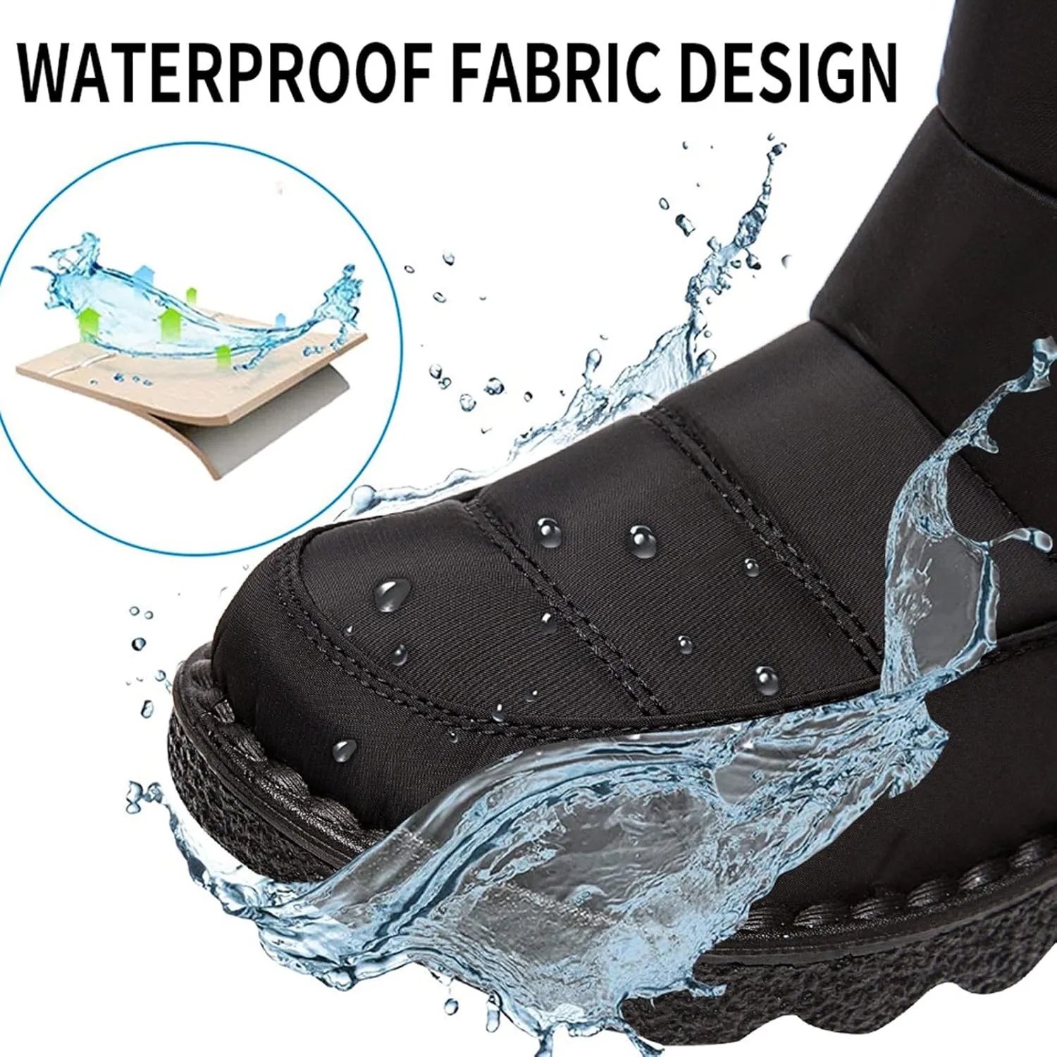 Snow Boots for Womens Winter Shoes - Womens Warm Fur Lining Mid Calf Boots Women Anti Slip Waterproof Buckle Strap Ankle Comfortable Outdoor Boot Platform Short Booties Walking Shoes