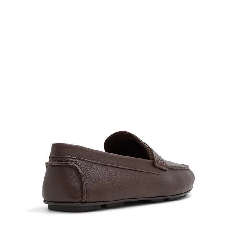 Squire Men Slip On Driving Shoe - Dark Brown