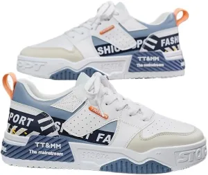 Stylish Patchwork Skate Shoes for Men - Breathable, Lace-up Sneakers with Good Grip and Comfortable Fit - Perfect for Casual Outings