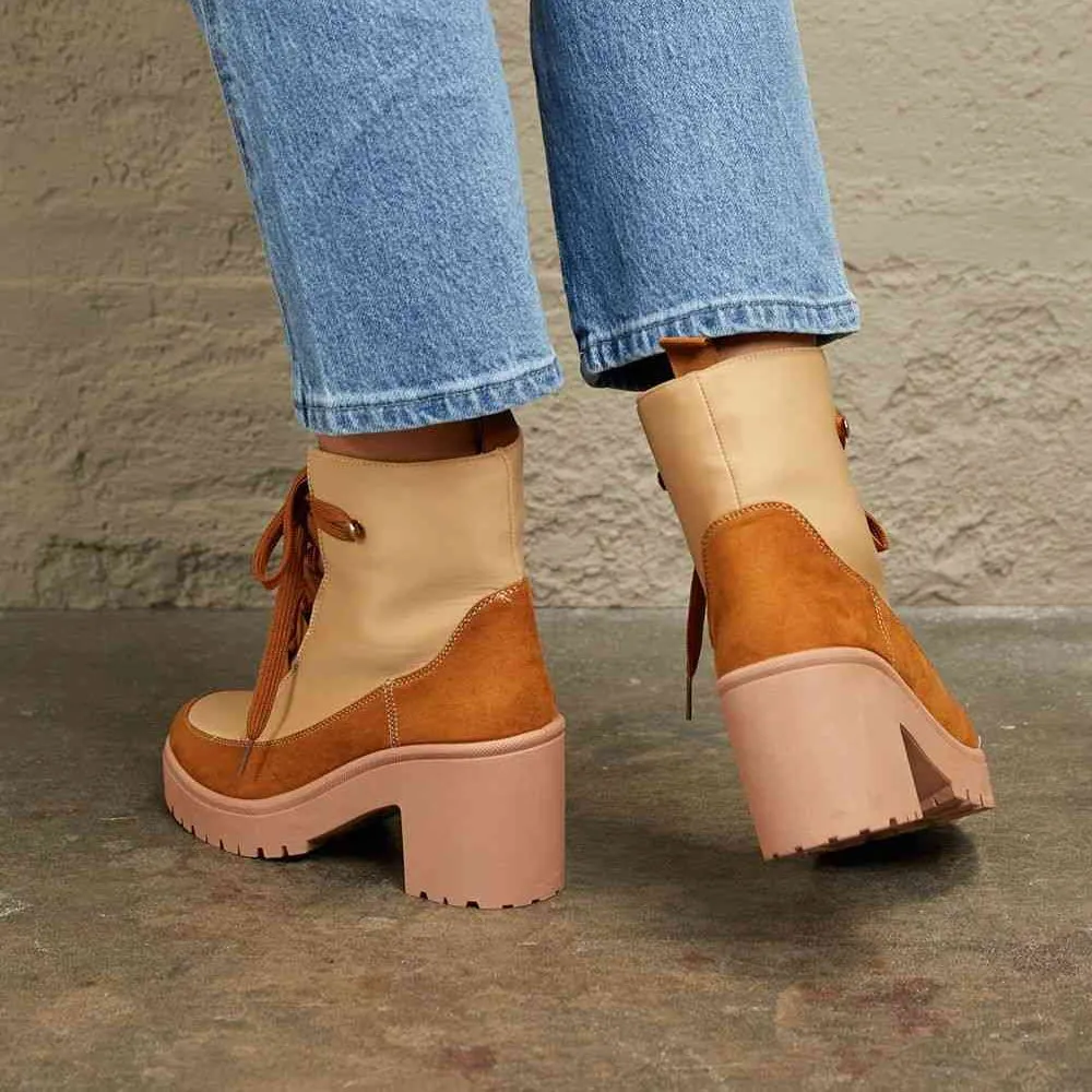 Vibrant | East Lion Corp Lace Up Lug Booties