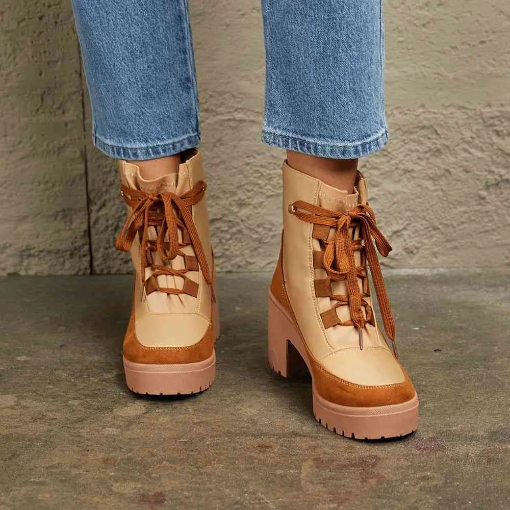 Vibrant | East Lion Corp Lace Up Lug Booties