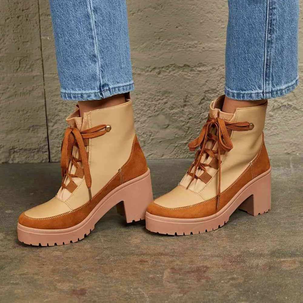 Vibrant | East Lion Corp Lace Up Lug Booties