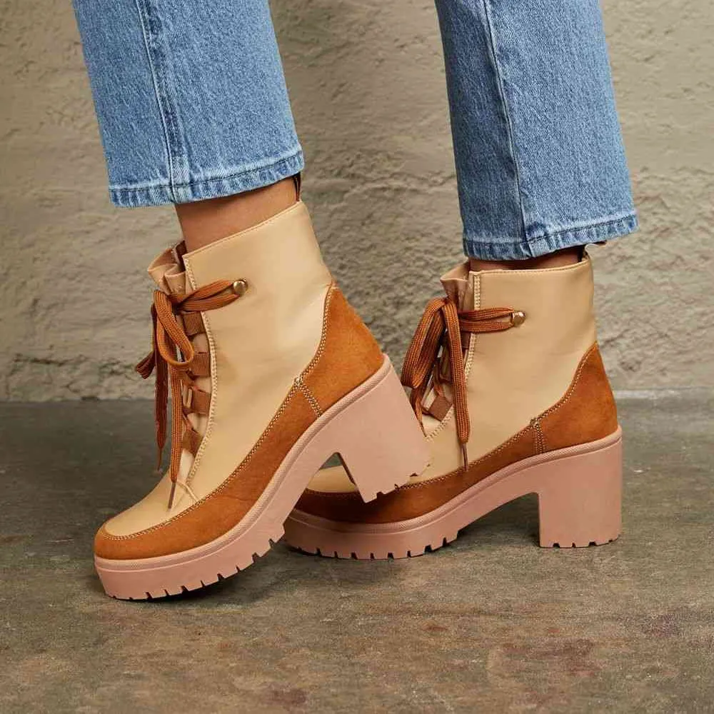 Vibrant | East Lion Corp Lace Up Lug Booties