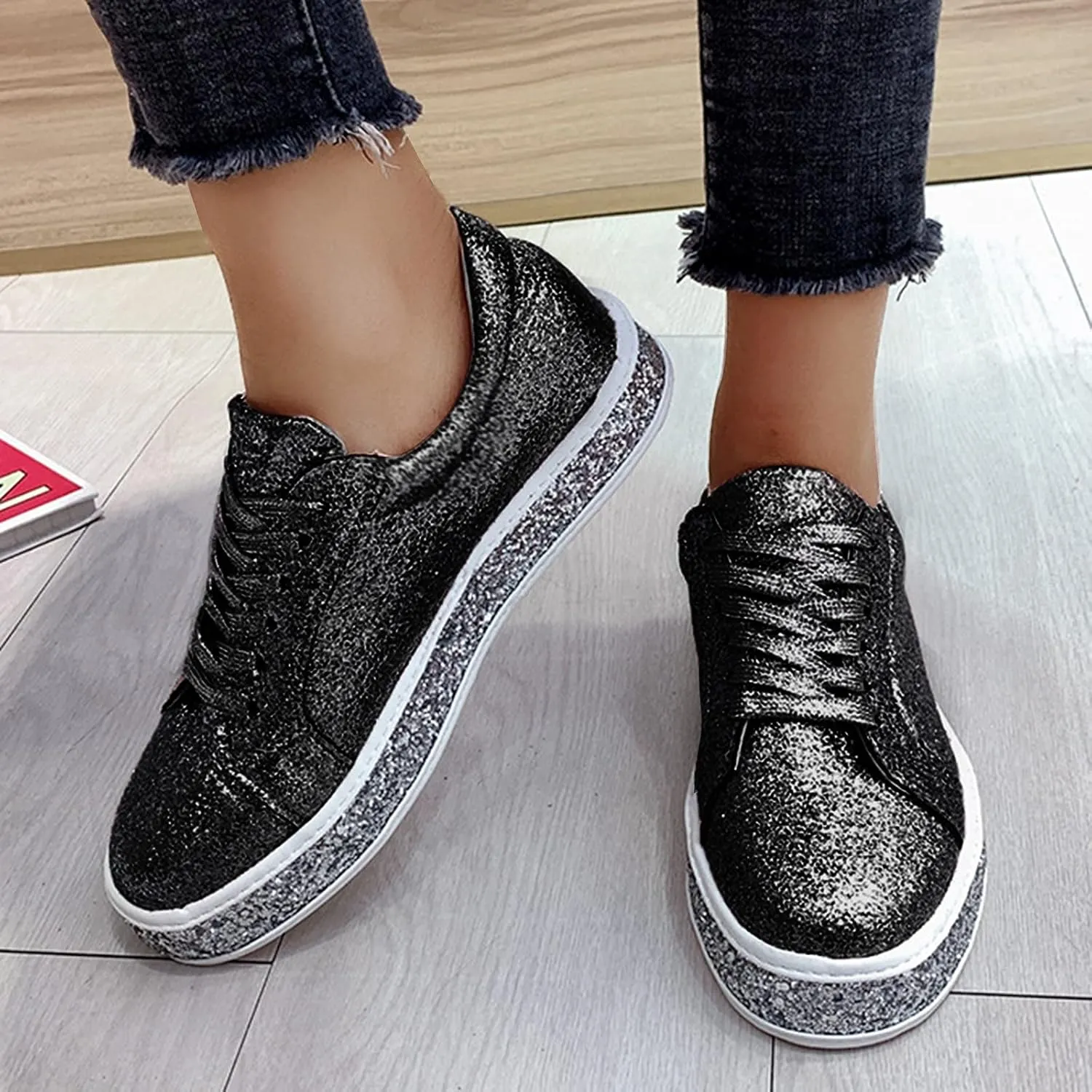 Walking Sneakers for Women Wide Width Slip On Non Slip Work Shoes Women Food Service Tennis Shoes Women White High Top Work Sneakers for Women 2023 Zapatos para Trabajo De Mujer