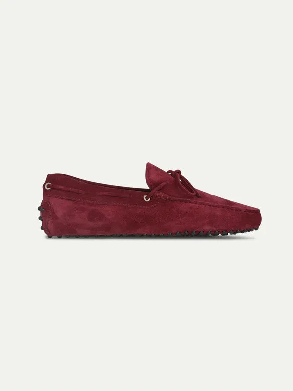 Wine Red Suede Ophelia Driving Loafers - AW24