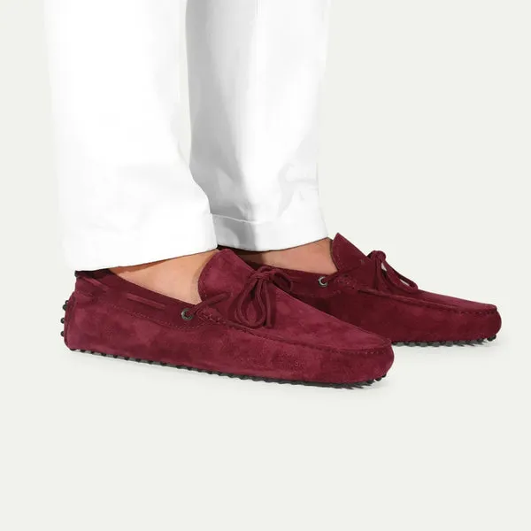 Wine Red Suede Ophelia Driving Loafers - AW24