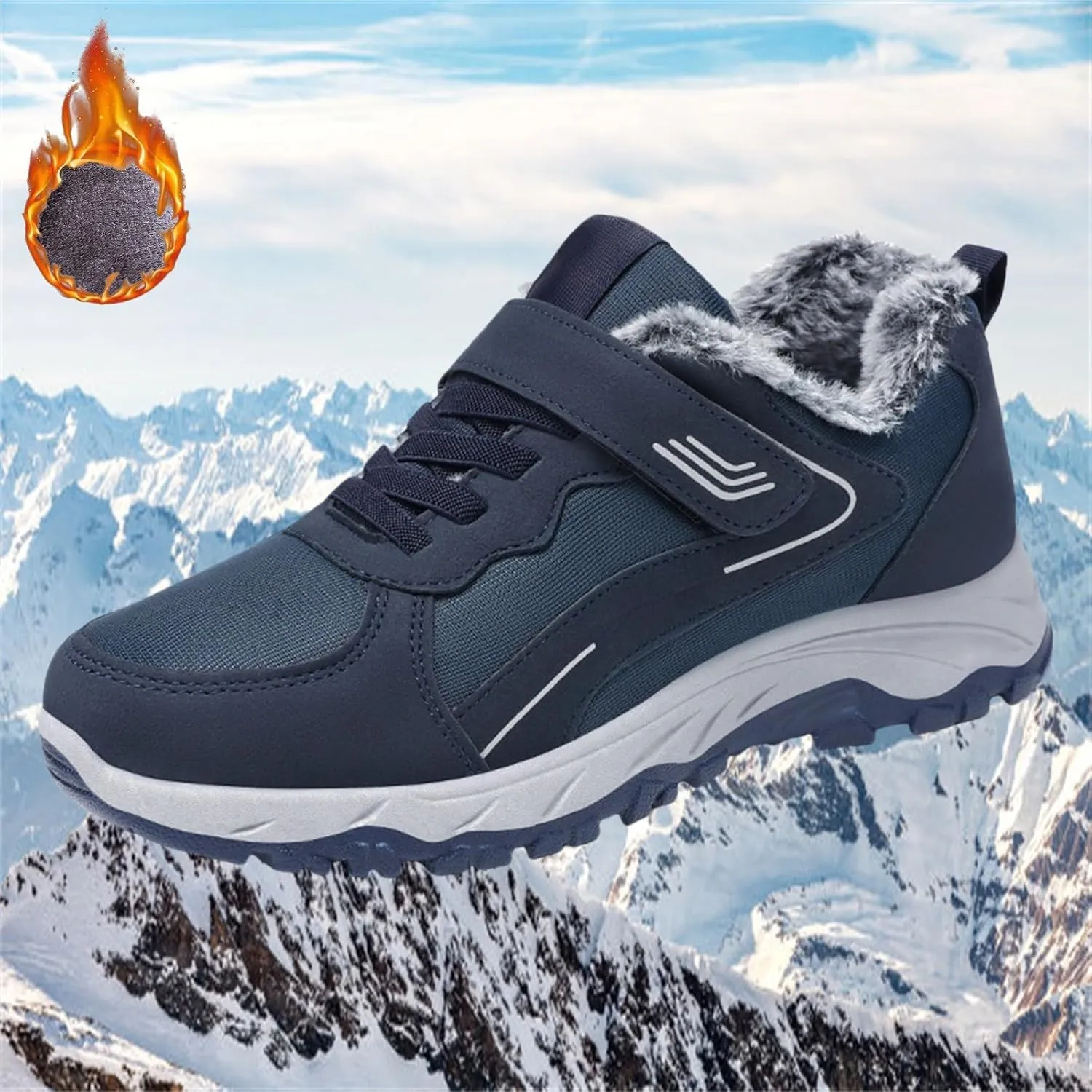 Winter Booties Warm Snow Boots Weather Comfortable And Mid Calf Sneaker aterproof Plush Lined Walking Sneaker