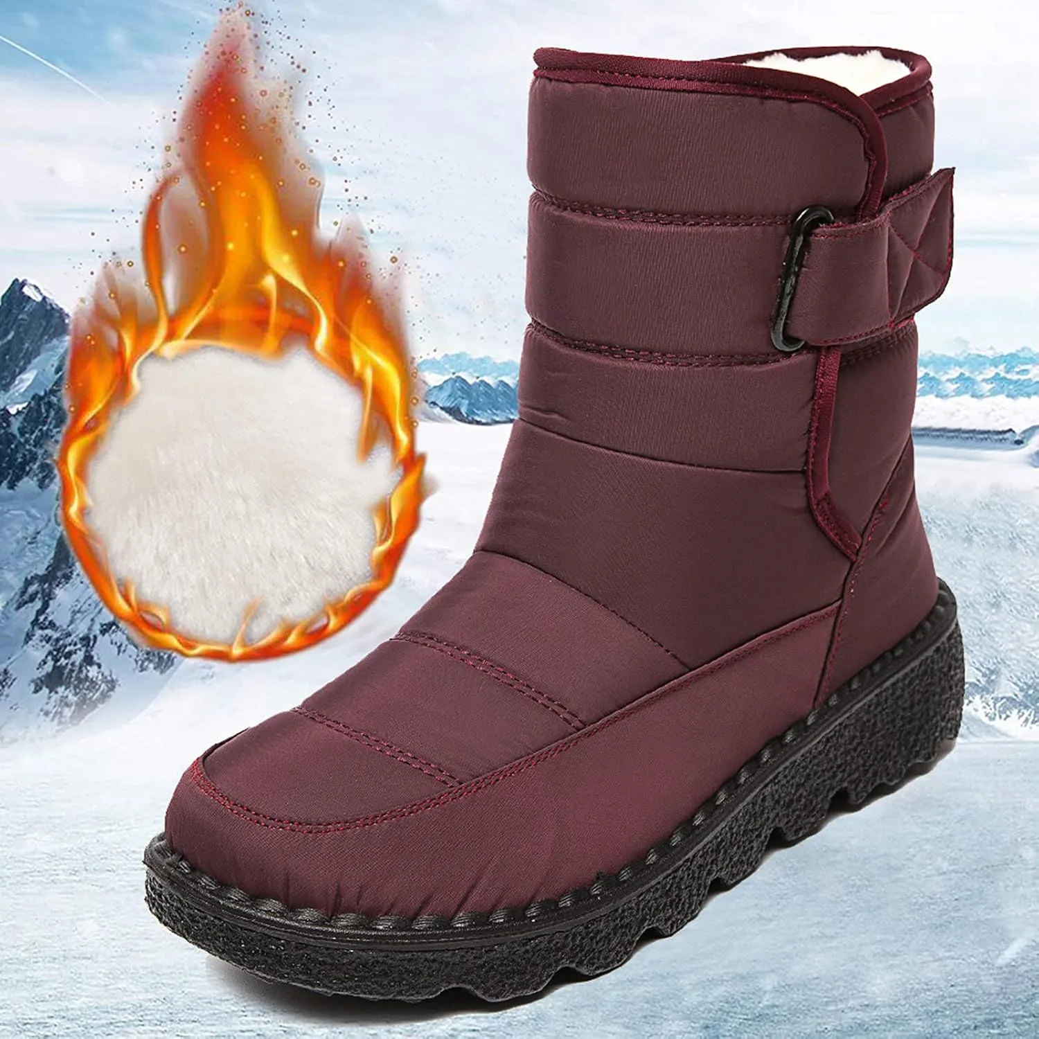 Winter Boots for Teens Waterproof Snow Boots Platform Short Rain Boots Comfortable Lightweight Hiking Boot Work Boots for Men