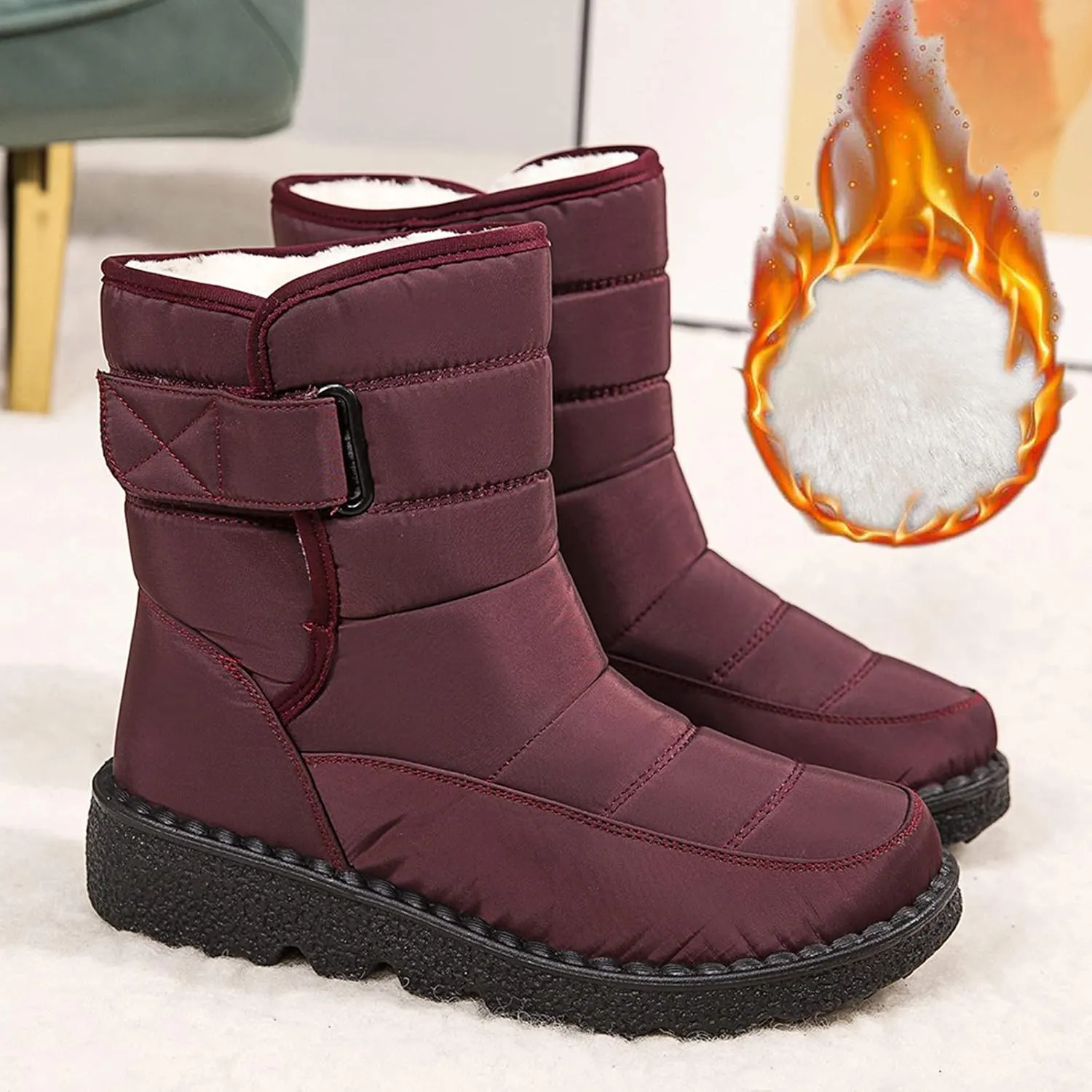 Winter Boots for Teens Waterproof Snow Boots Platform Short Rain Boots Comfortable Lightweight Hiking Boot Work Boots for Men