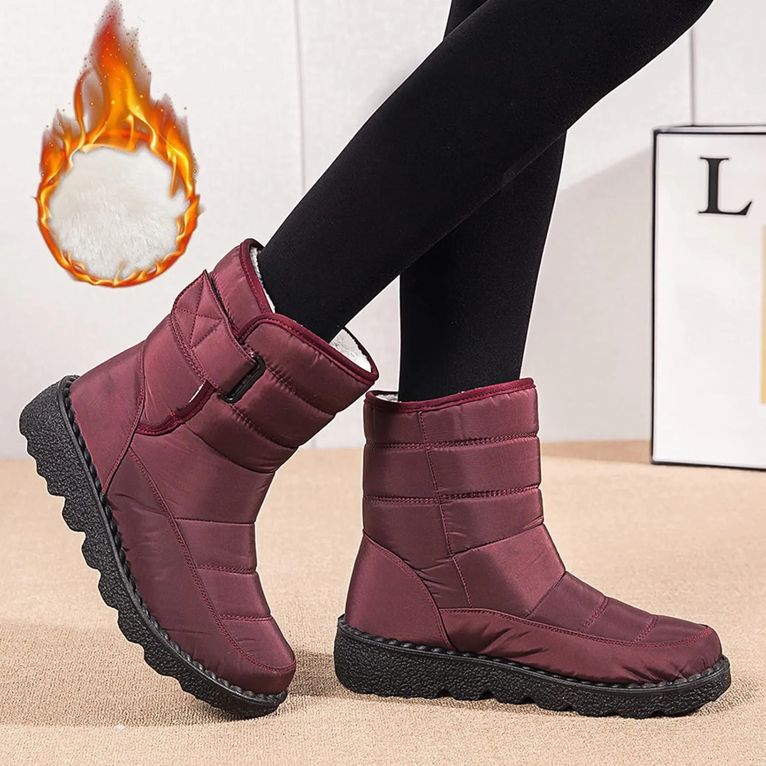 Winter Boots for Teens Waterproof Snow Boots Platform Short Rain Boots Comfortable Lightweight Hiking Boot Work Boots for Men