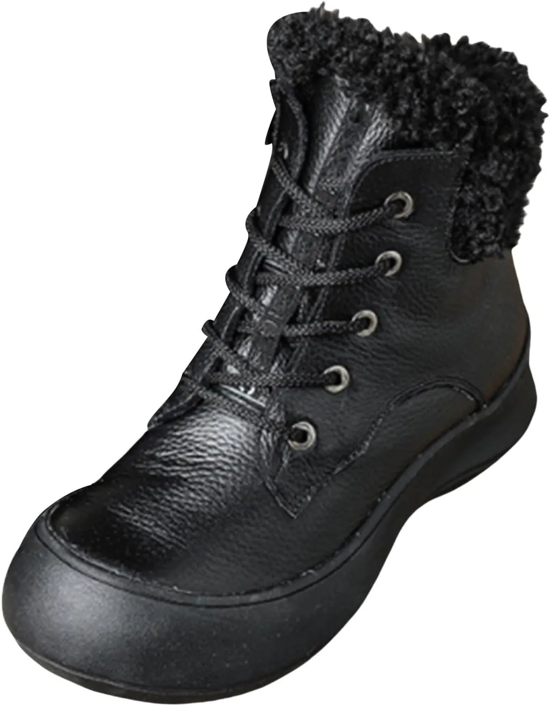 Winter Boots for Women Waterproof Snow Womens Winter Shoes Black Furry Boots for Women Non Slip Work Boots Women Short Winter Boots for Women Low Heel Prime of Day Deals Today 2024