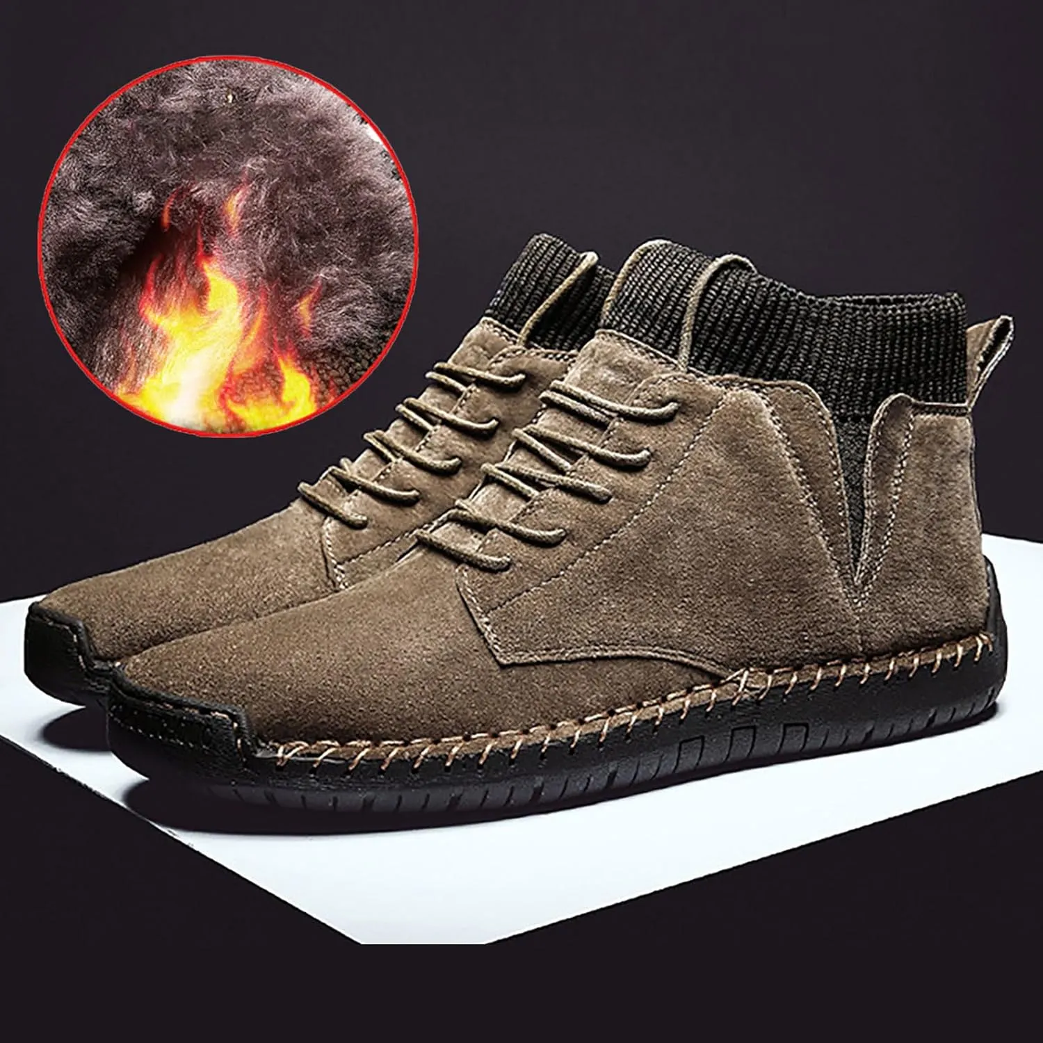 Winter Padded Men's British Large Size Casual Suede Handmade Foreign Trade Sport Mens Casual Fashion Breathable Sneaker