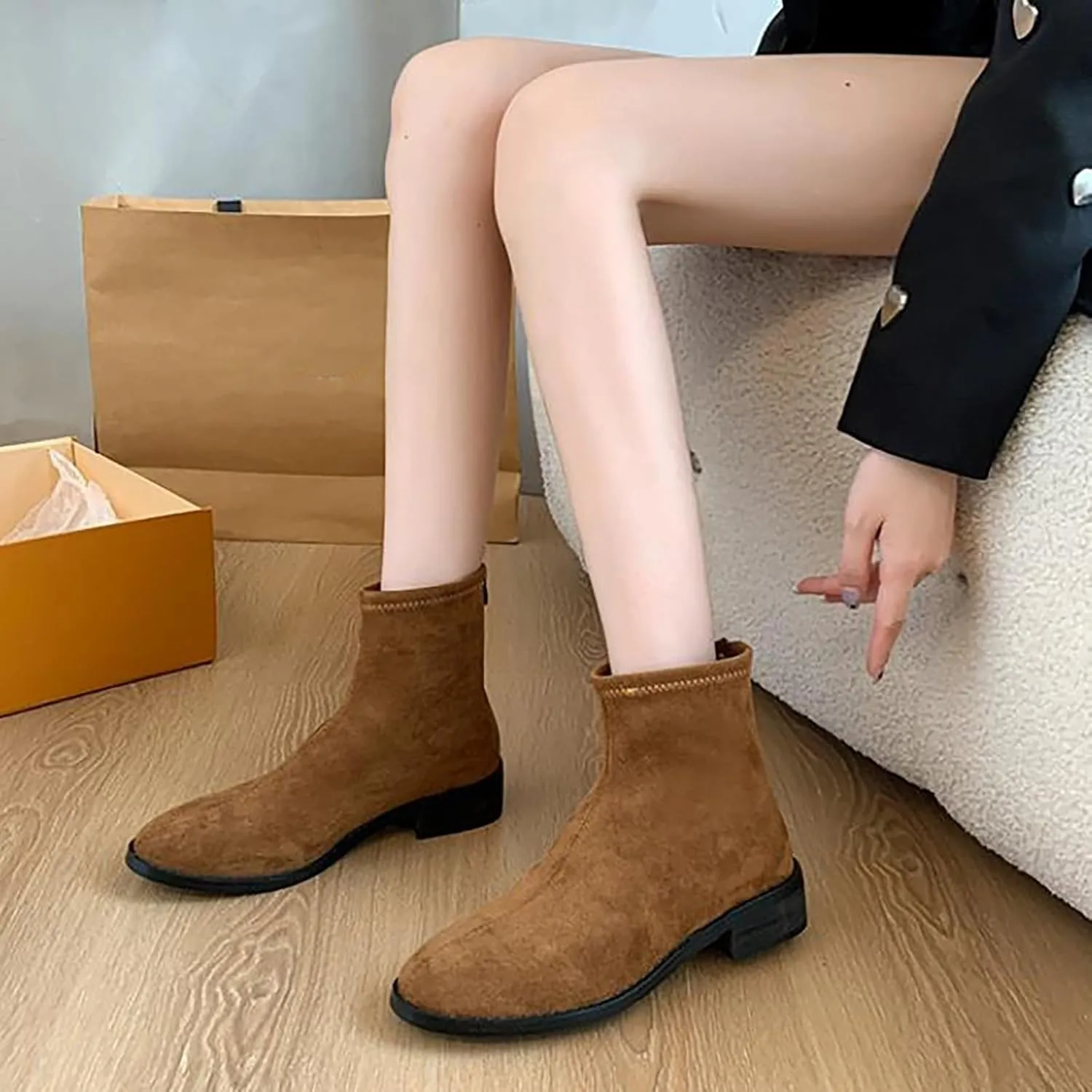 Women Ankle Boots Flat Booties for Women Leopard Boots for Women Walking Cradles Women Womens Ankle Boots Wedge Heel Dark Brown Ankle Boots for Women Low Heel