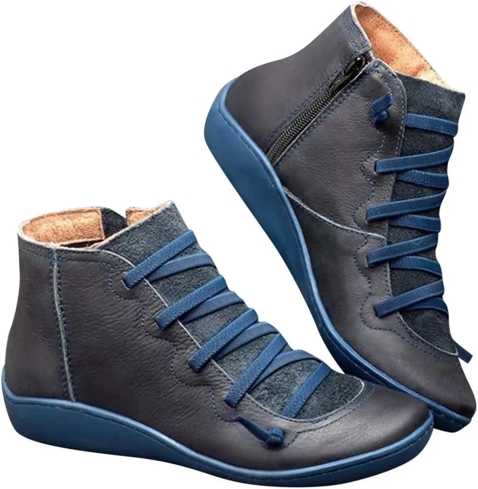 Women Booties Botines Vaqueros Para Mujer White Cowboy Boots for Women Brown Leather Booties Ankle Boots for Women No Heel Comfort Womens Ankle Booties No Heel