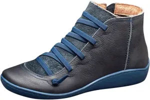 Women Booties Botines Vaqueros Para Mujer White Cowboy Boots for Women Brown Leather Booties Ankle Boots for Women No Heel Comfort Womens Ankle Booties No Heel