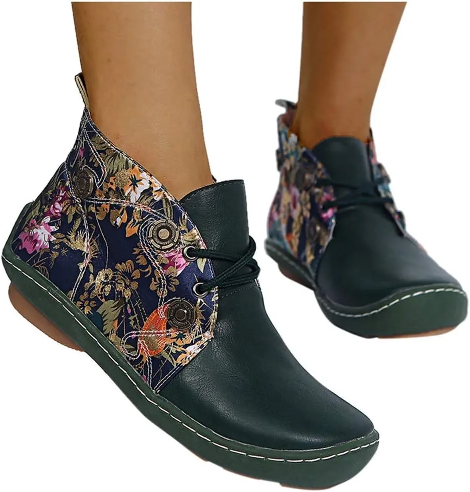 Women Boots Ankle WomenS Boots Boots for Walking All Day Women Womens Navy Boots Womens Ankle Boots No Heel Leather Ankle Booties Flat