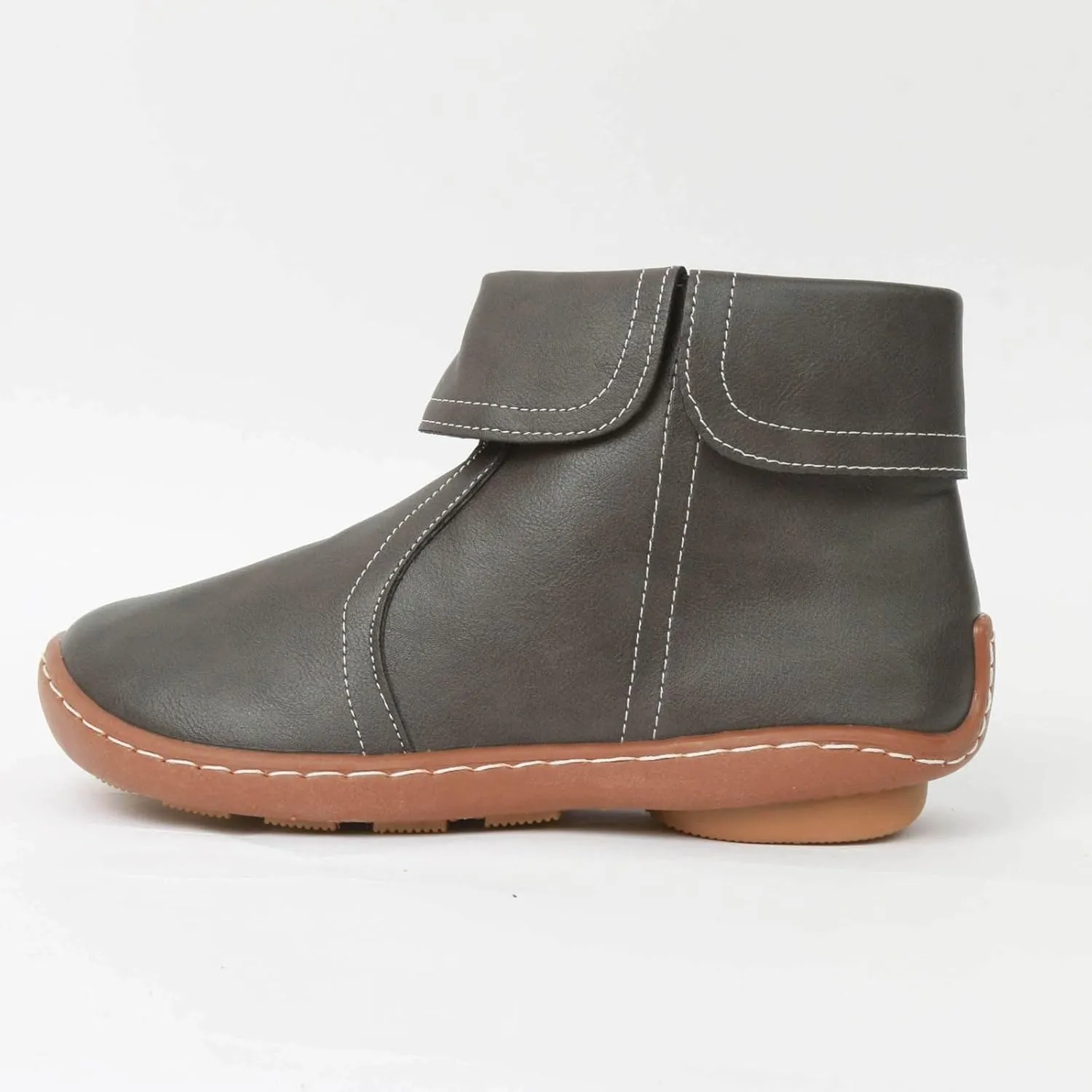 Women Flat Ankle Boots Round Toe Casual Boots for Women Side Zipper Round Toe Fashion Waterproof Comfortable Business