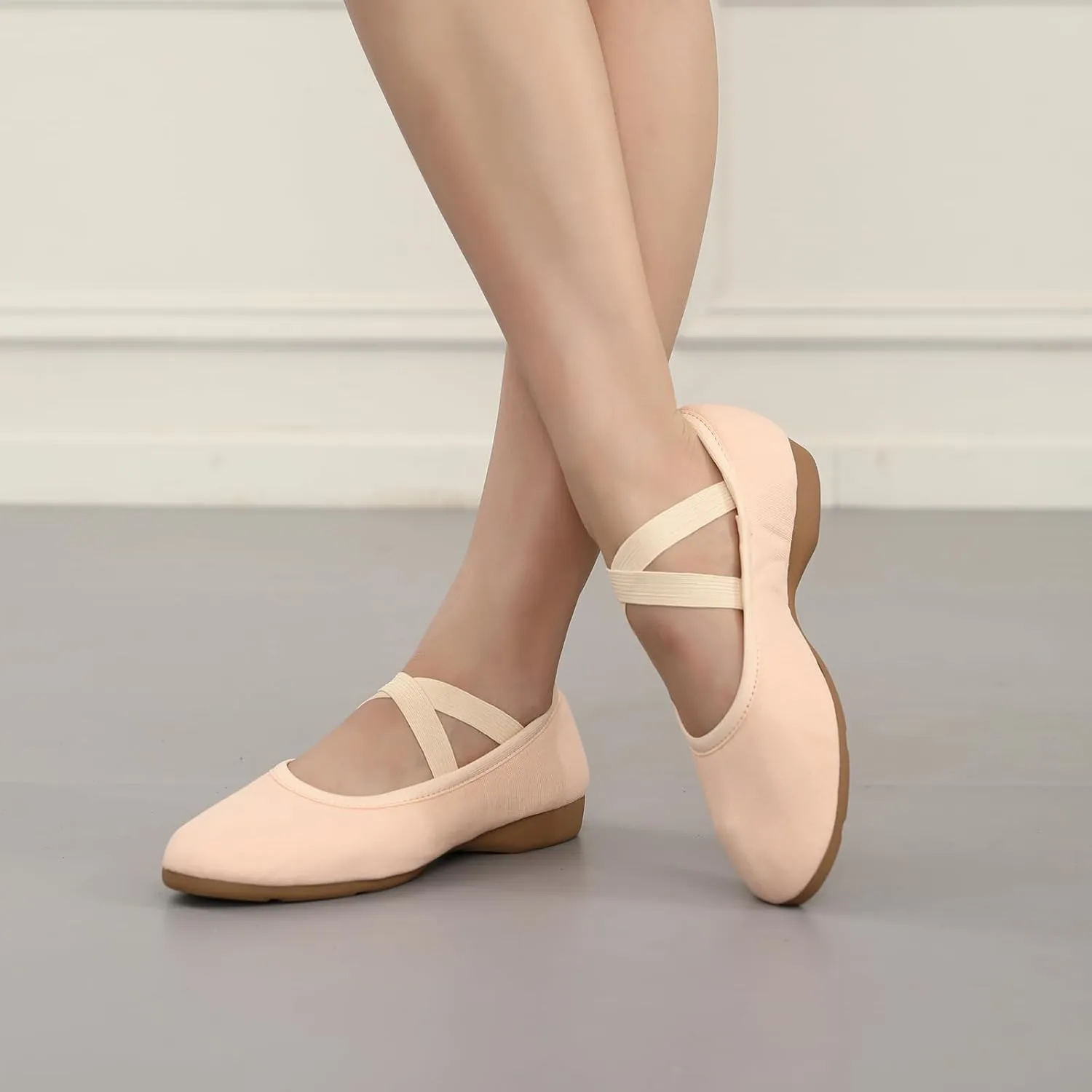 Women Flat Dance Practice Shoes Canvas Ballroom Social Dance Shoes for Beginner