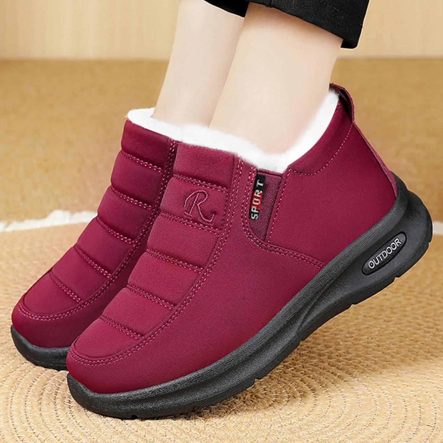 Women Snow Boots Waterproof Hiking Boots Platform Lace to Toe Boots Athletic Trekking Snow Boots Snow Boots for Teens