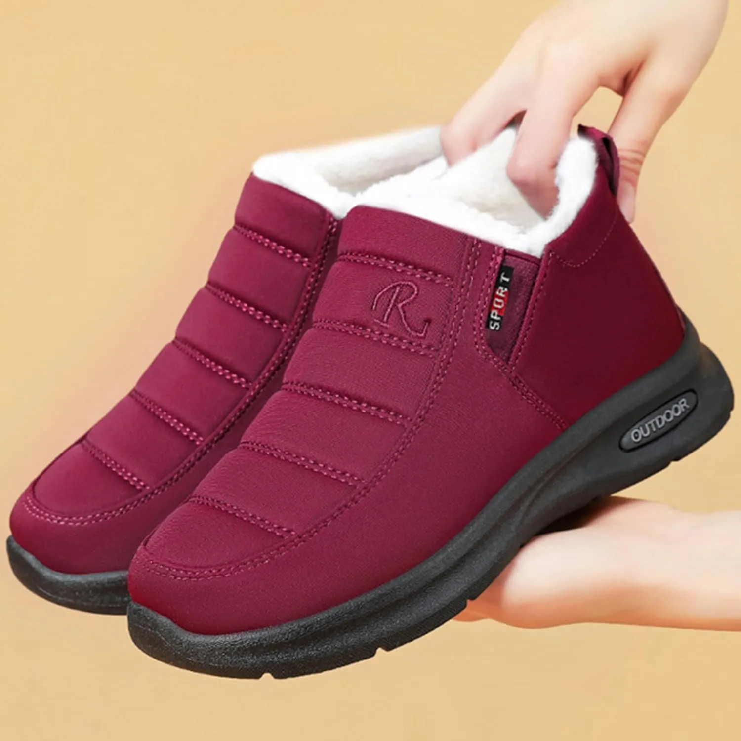 Women Snow Boots Waterproof Hiking Boots Platform Lace to Toe Boots Athletic Trekking Snow Boots Snow Boots for Teens